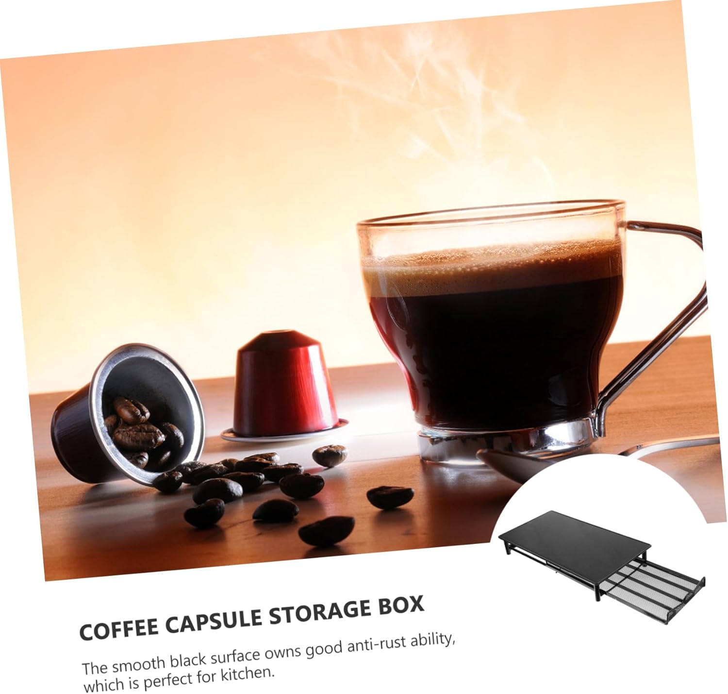 Coffee Pod Holder Storage Box Capsule Storage Rack Sections Drawer for Counter