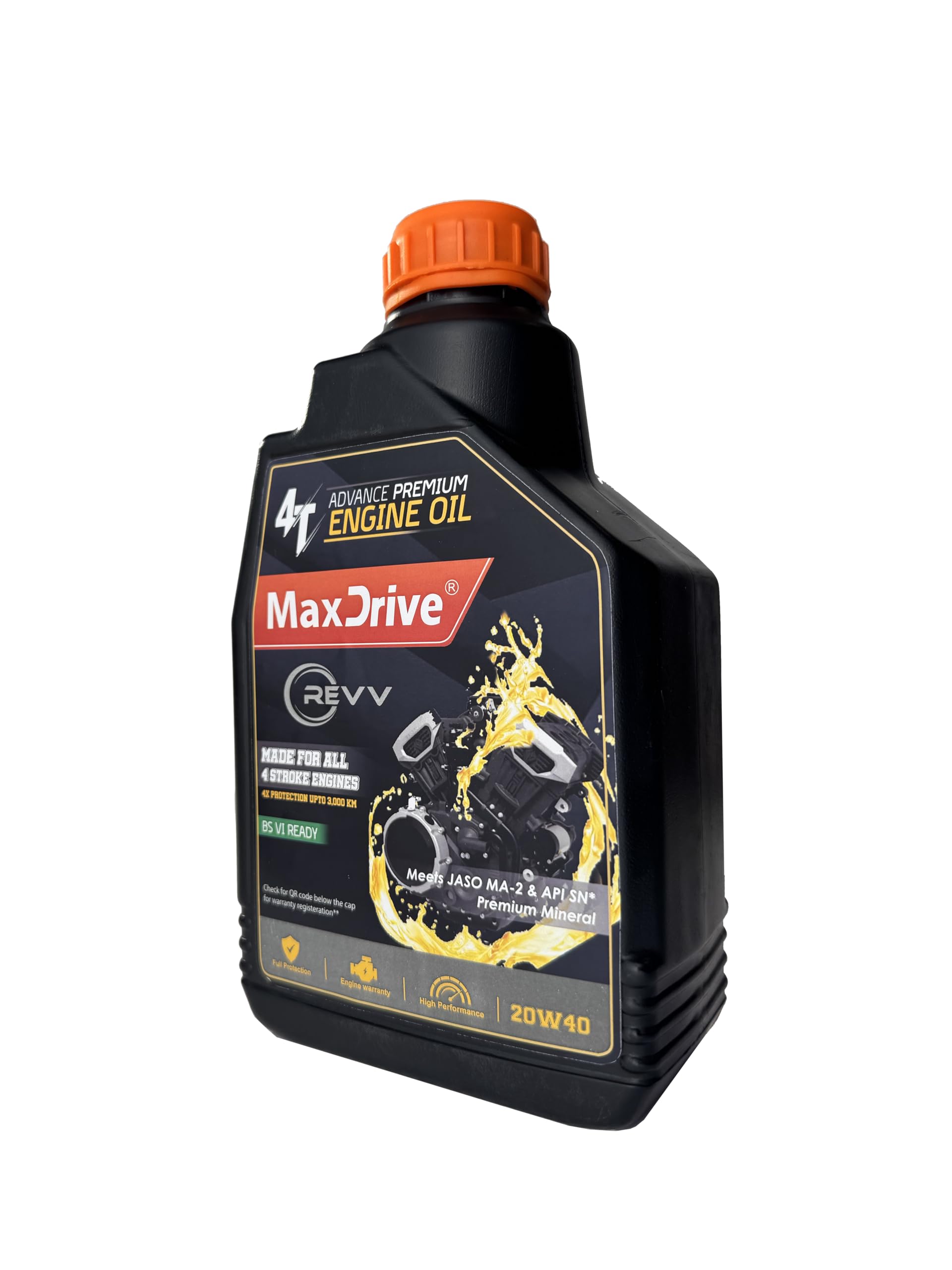 MaxDrive 4T Premium 20w40 Engine Oil | API SN, JASO MA2 | 4x Protection (For all 4storke motorcycles)-image-45