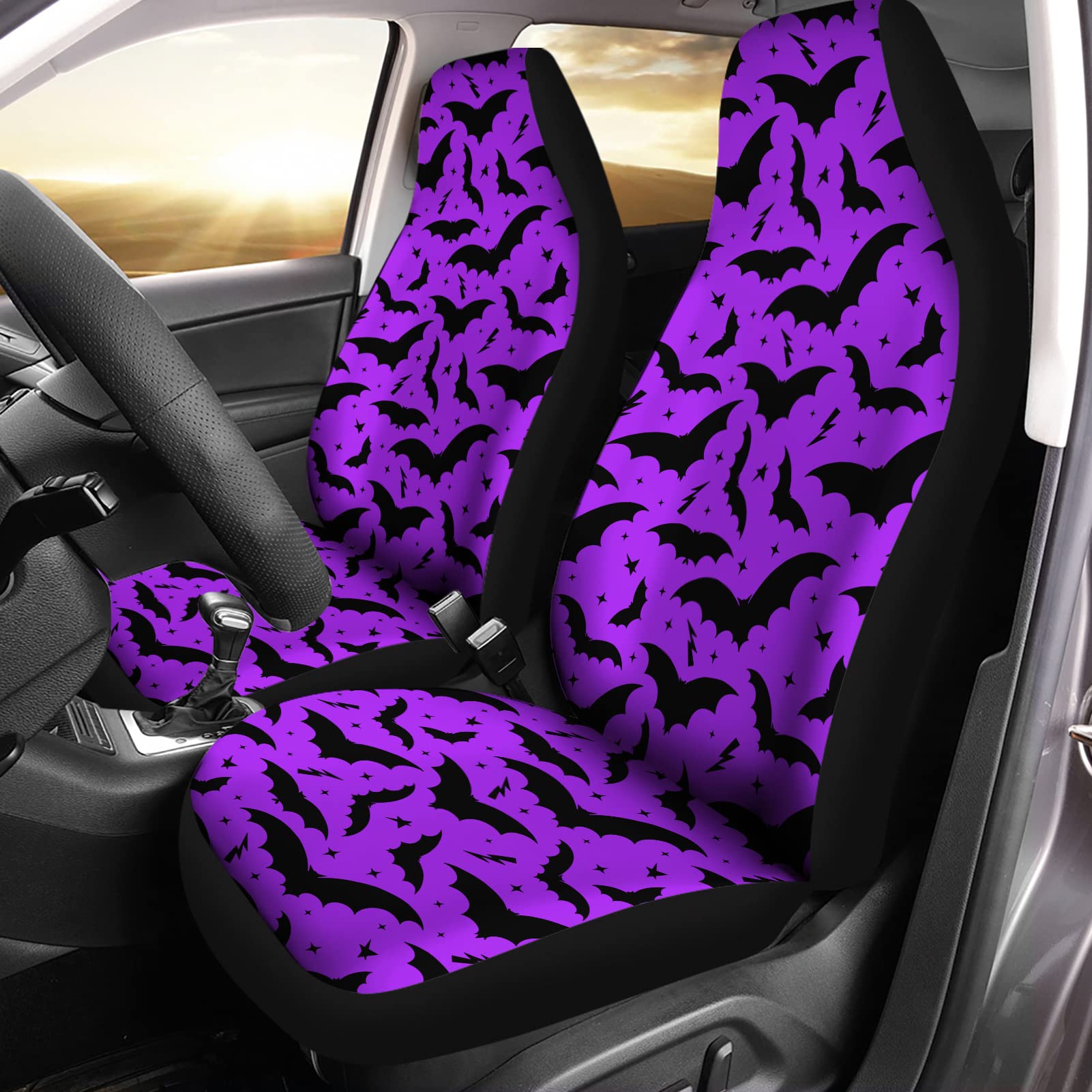 Showudesigns Housses De Siège Auto Avant Et Arrière – Lot De 4 – Motif Galaxie Violet