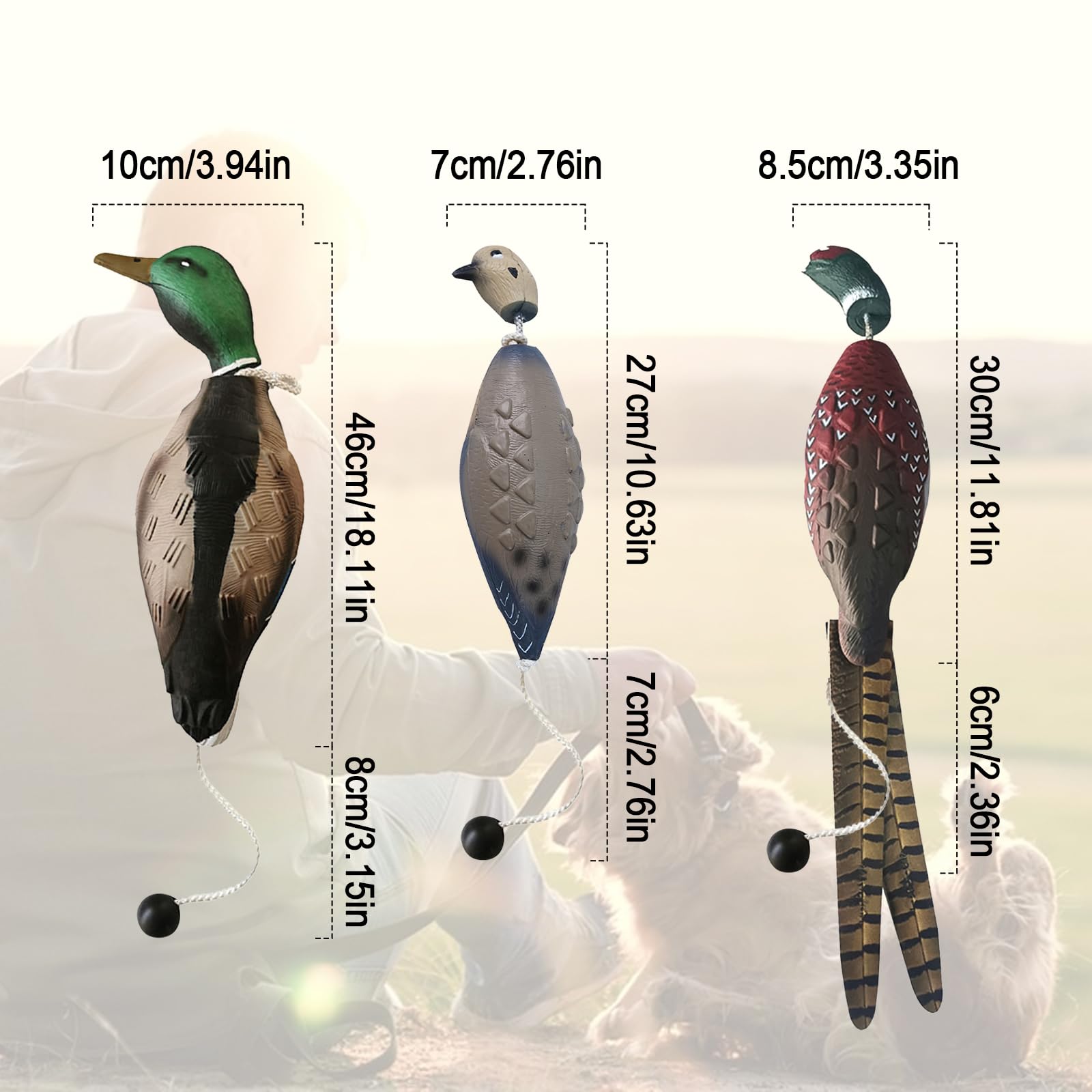 SYWAN Duck Pheasant Dove Dog Training, Dove Dummy for Dog Training Dummy Bumper Retriever Training Floating De-ad Bird Fowl Trainer Hunting Retriever Dog Training Accessories