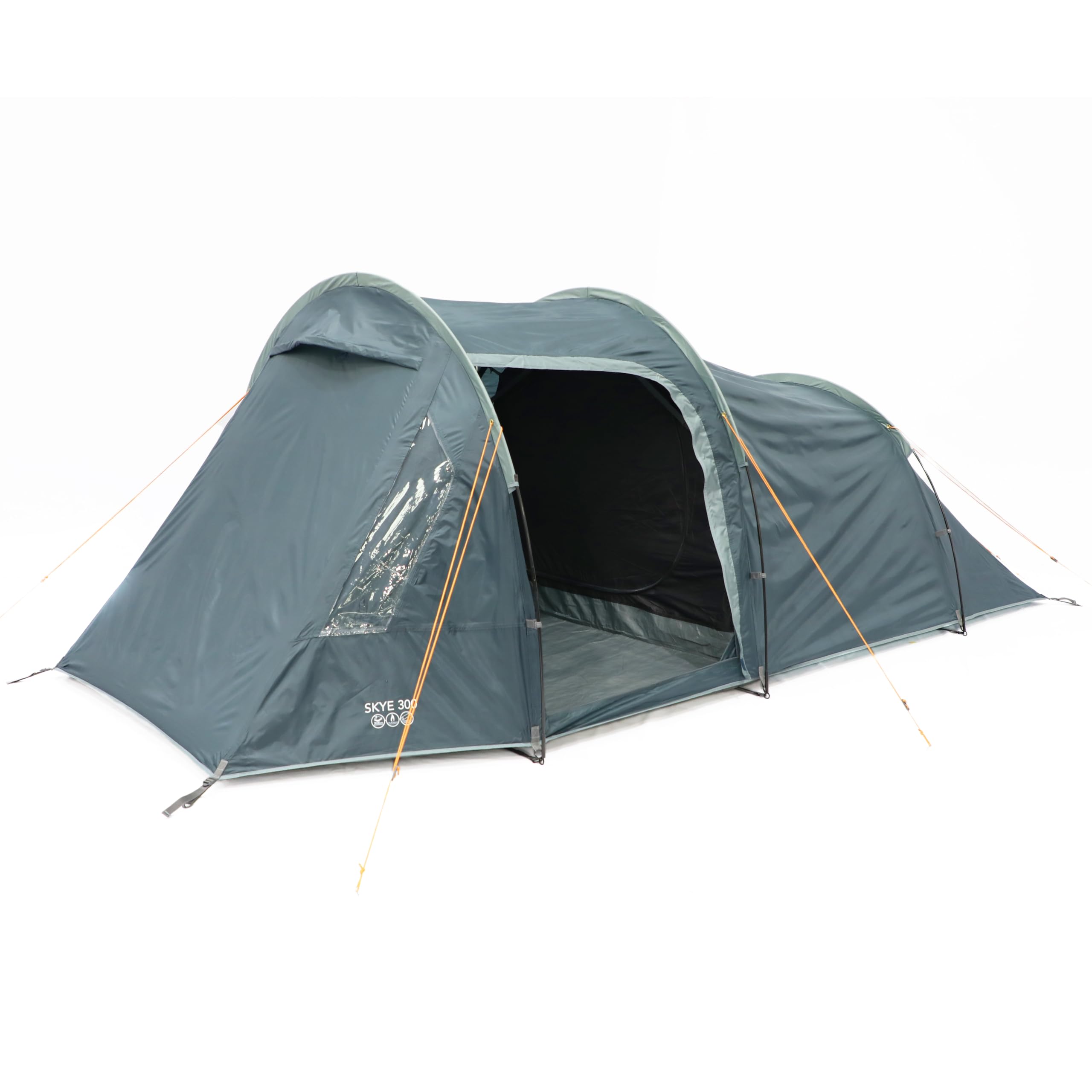 Vango Skye 300 Tent Family Camping Festival Stand-Up Tunnel Tent | Waterproof, Easy Setup, 3000mm HH & PowerFlex Poles (Deep Blue, 300 (3 Person))
