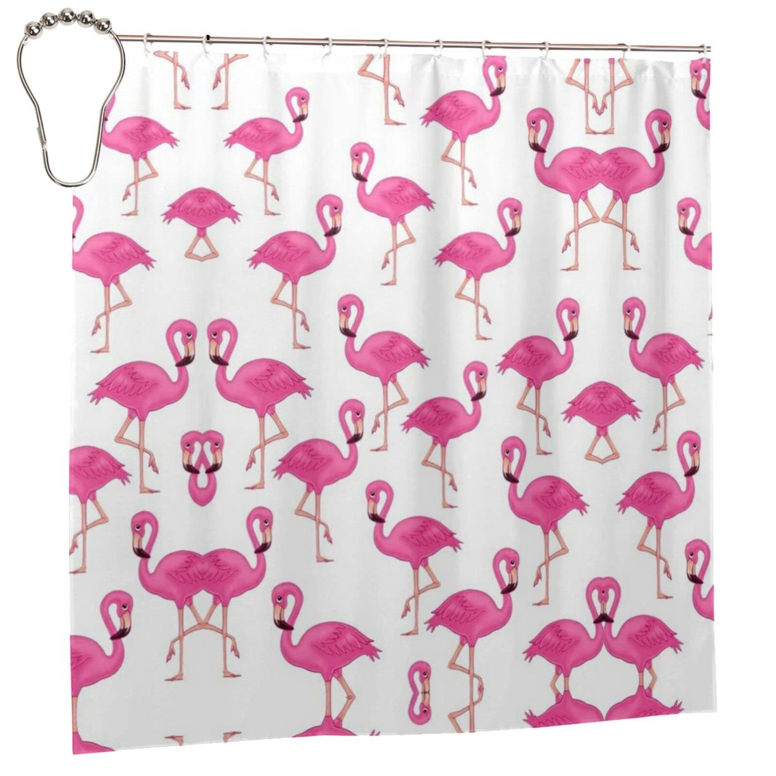 Rideau de douche imprimé flamant rose imperméable 183x183cm pour maison