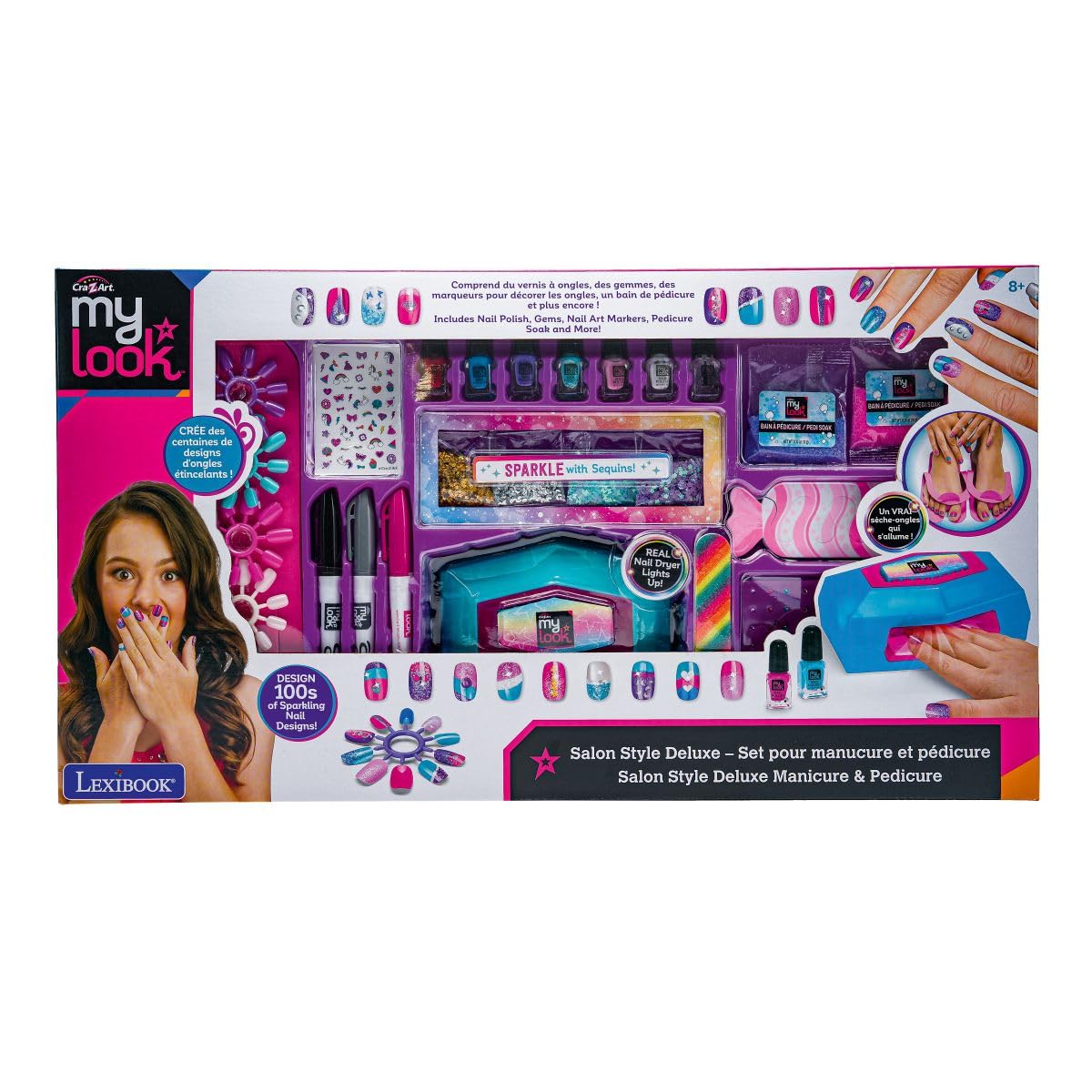 Lexibook, Set de Manicura y Pedicura Estilo Salón Deluxe, CRSS32LXB