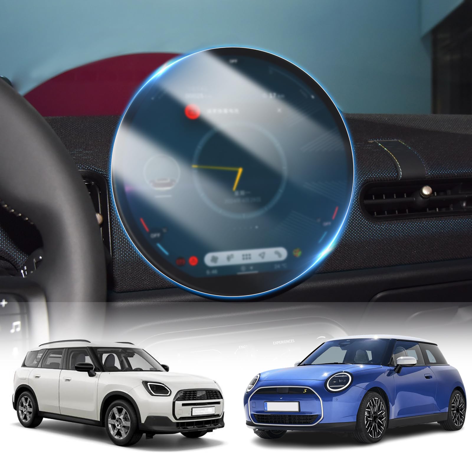 KUNGKIC 1 Piece For Mini Cooper S U25 Countryman F65 F66 F67 J01/EV/E/SE Nano HD Film Navigation Touchscreen Protector Medium Console Screen Protector 9H Anti-Scratch Accessories