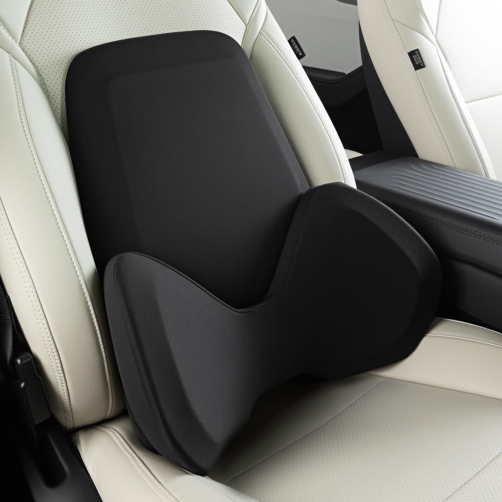 View 1 of ***STOCK PHOTO REFERENCE ONLY***BEBAS Ergonomic Memory Foam Extended Lumbar Support Pillow for Car, Black