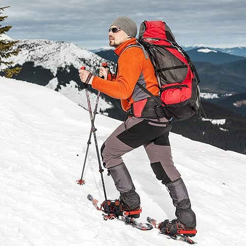 Miniatura 7 de Bastones de senderismo de aluminio, cierres ajustables rápidos, mango cómodo, correa acolchada, cestas de nieve, bastones adecuados para senderismo,