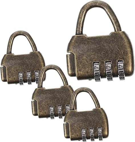 Miniatura 5 de Candado de metal con cerradura de combinación retro para cajón, cerradura de seguridad retro, estilo antiguo, 8 uds