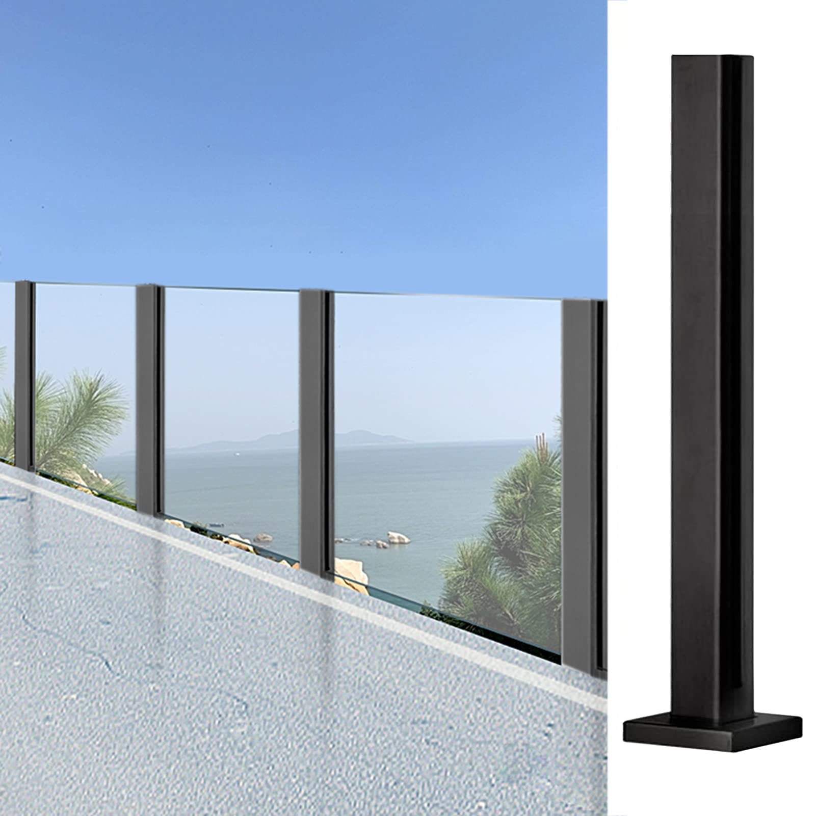 Poteau de balustrade en verre design épuré pour garde-corps de mezzanine