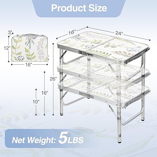Miniatura 3 de RedSwing Mesa de camping plegable de 5 pies mesa de aluminio para exteriores con patas de altura ajustable 60 x 24 pulgadas color blanco