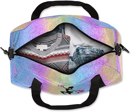 Miniatura 5 de Bolsa de baile personalizada para niñas, bolsa de lona deportiva personalizada, bolsas de fin de semana, bolsa de viaje con purpurina de acuarela,