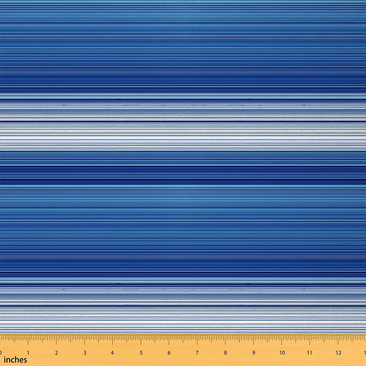 Geometric Upholstery Fabric for Chairs 1 Yard Blue White Stripes Fabric by The Yard for Kids Stripe Line Decorative Waterproof Patchwork Striped