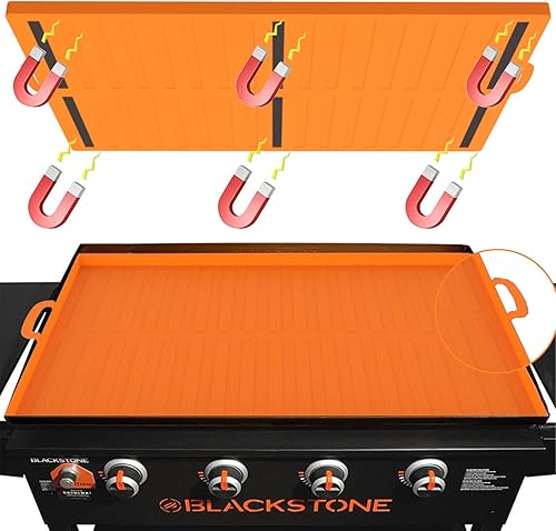 MOMOK Cubierta de plancha Blackstone de 36 pulgadas, alfombrilla magnética de silicona Blackstone, superficie inferior pulida de grado alimenticio,