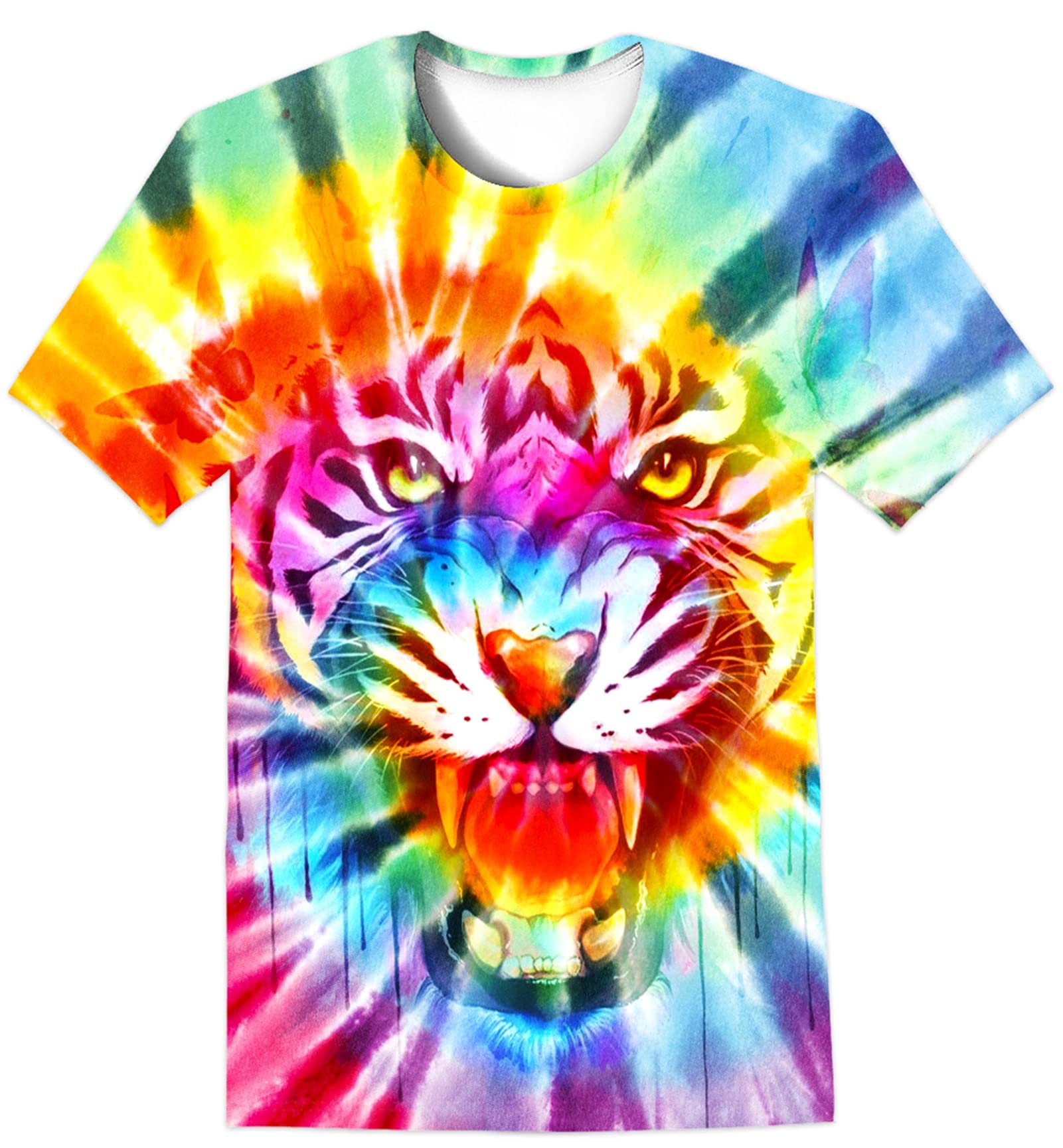 Boys Girls Teens Shirts 3D Colorful Graphic Funny Print Shirts for Youth Shirts Size 6-16 Years