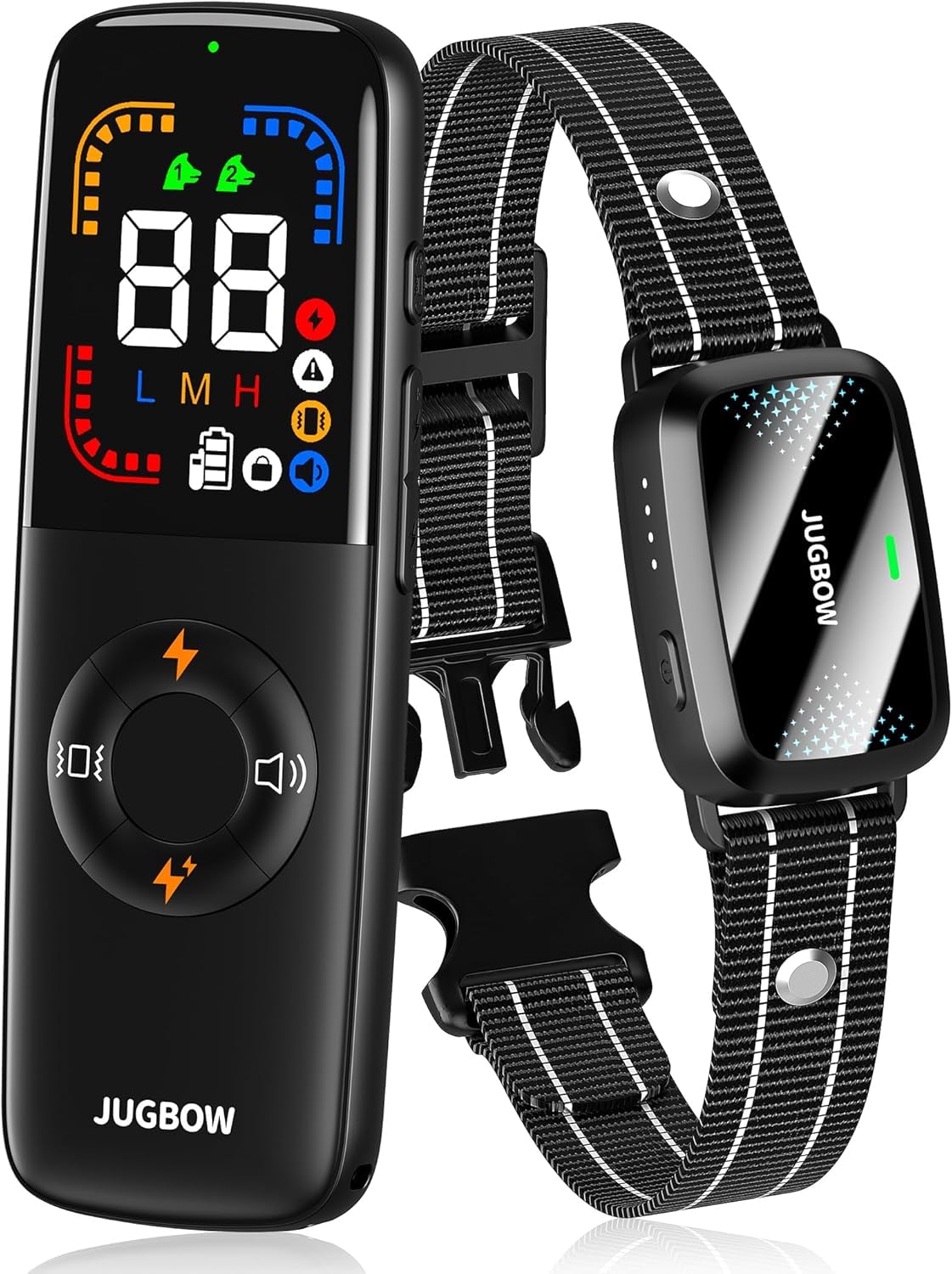 Jugbow Dog Training Collar - 4000FT Remote Dog Collar with 4 Training Modes, IPX7 Waterproof E-Collar with Security Lock, Rechargeable e-Collars for L