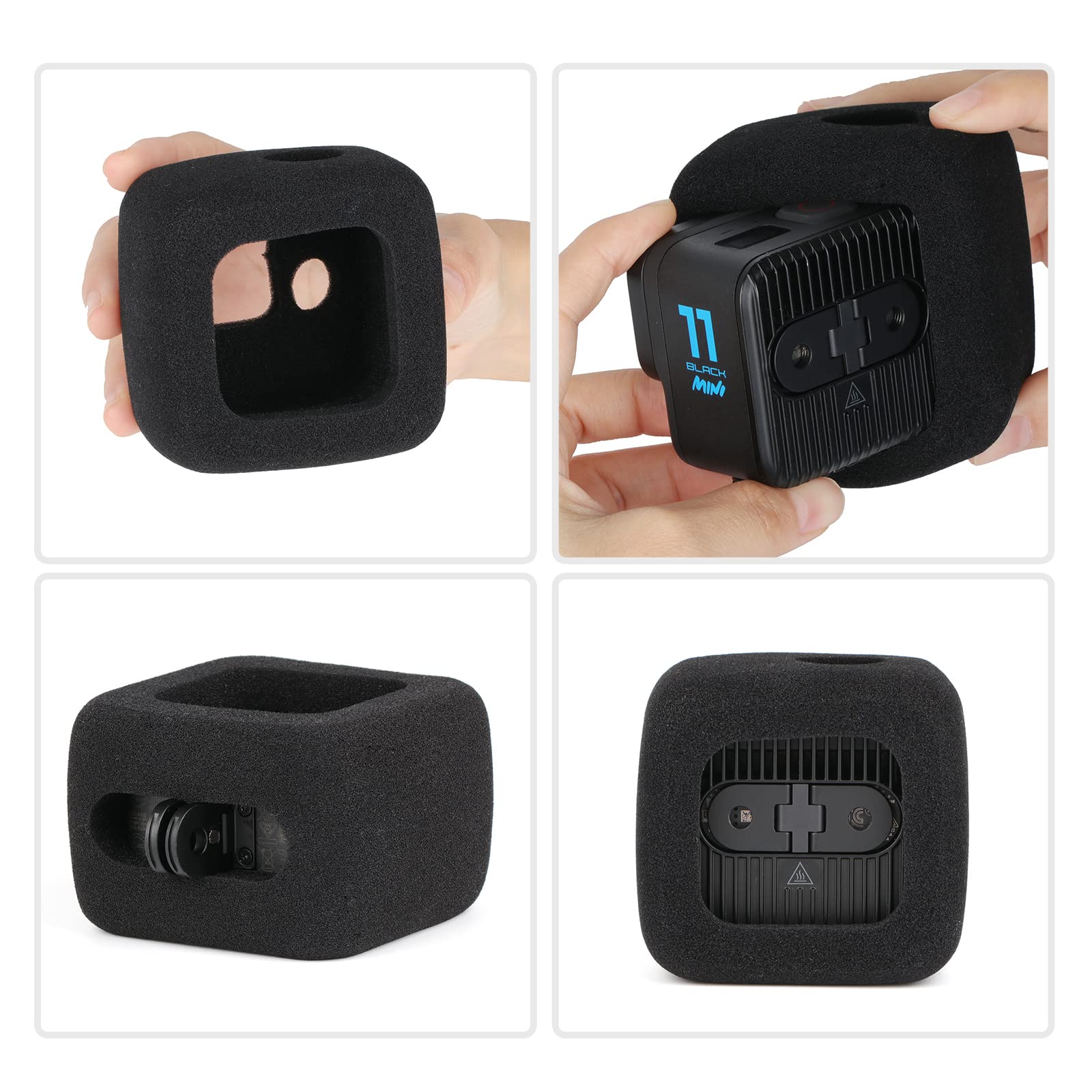 Housse Mousse Osmo Action Housse Anti-Vent THLMT Pour DJI Osmo Action 5/4/3 - Réducteur Bruit Vent Mousse Éponge Protection Audio Vent