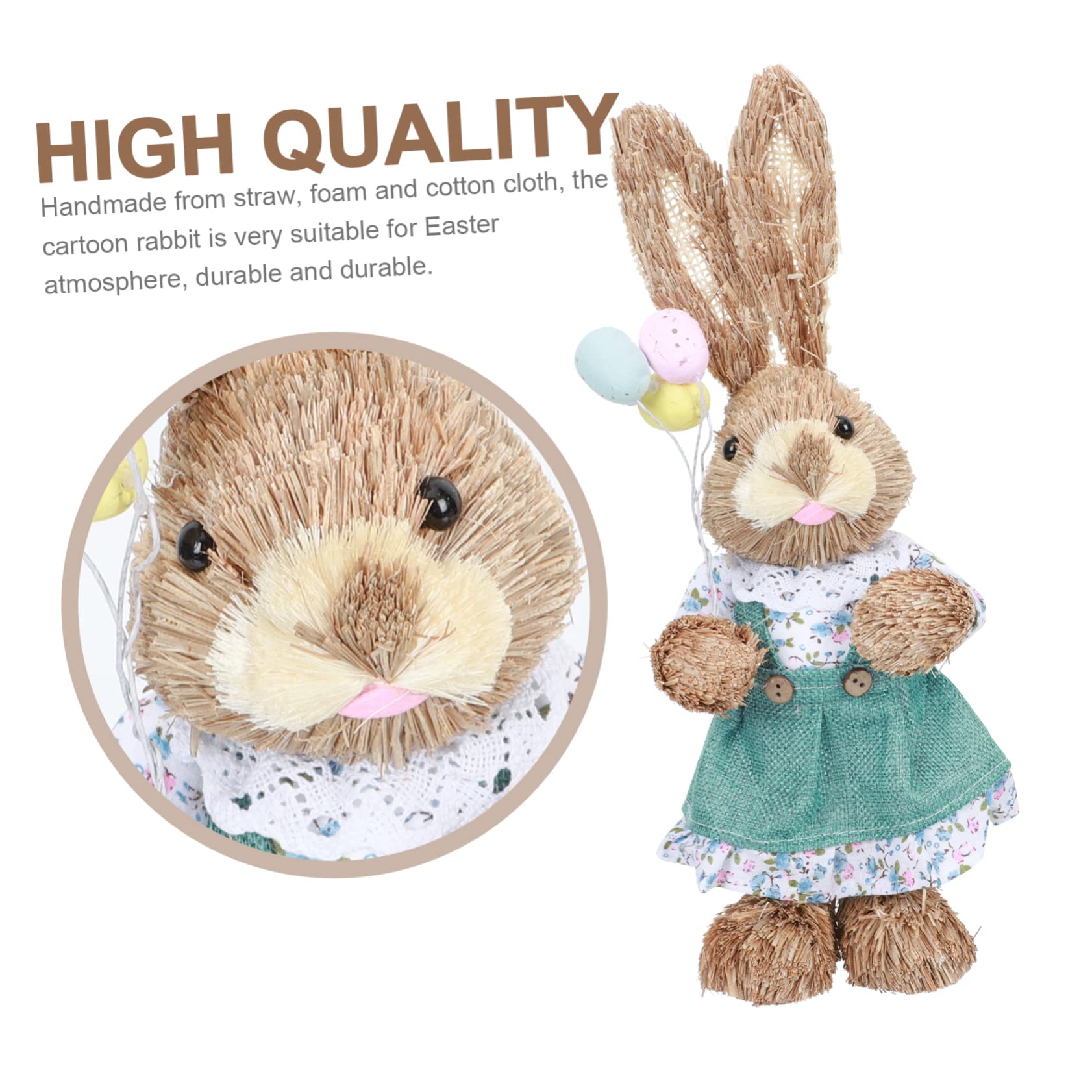 OUNONA 2 Piezas Conejo De Decoraciones De Primavera para El Hogar Cesto Tejido Adorno De Conejo Jardín De Fiesta De Pascua Juguetes Antiguos Artificiales para 35c Algodón Auto Regalo