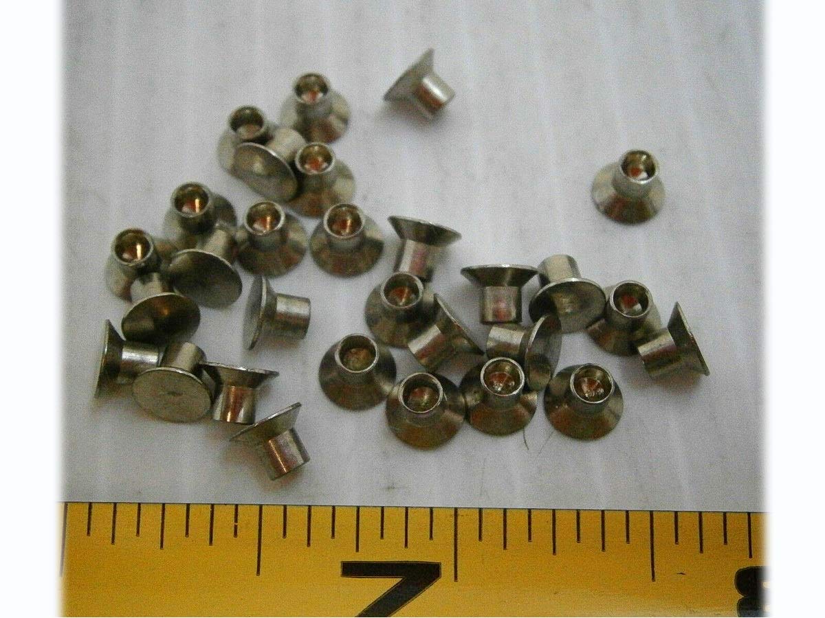 New 100 Degree semi Tubular Brass Rivet .157 Length .123 Diameter Pack of 100 #PL4834-A Warranity by Pr-Merchant
