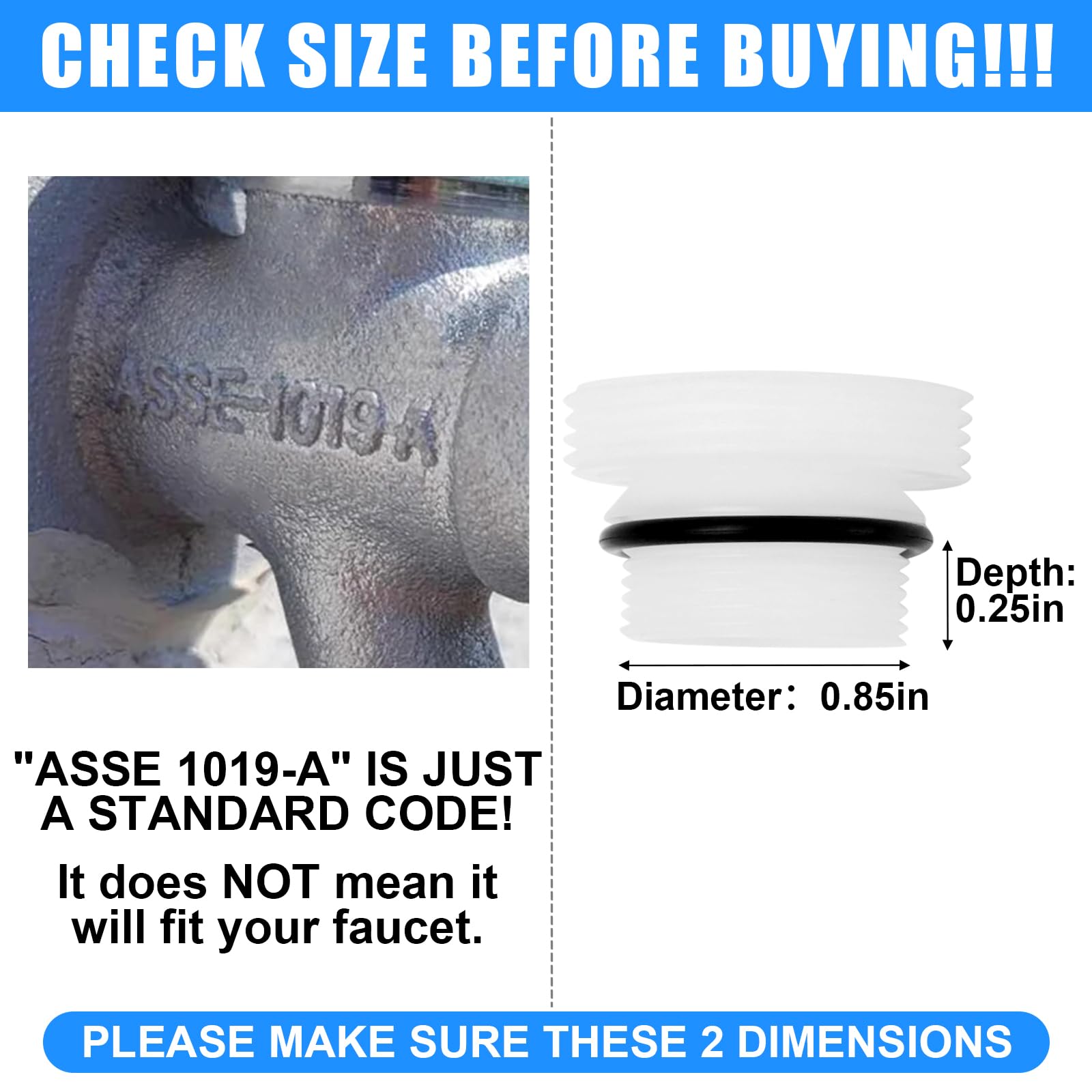 VACVBKX1B Kit de réparation de disjoncteur d'aspirateur compatible avec ASSE 1019-A extérieur anti-siphon sans givre robinet robinet tuyau robinet