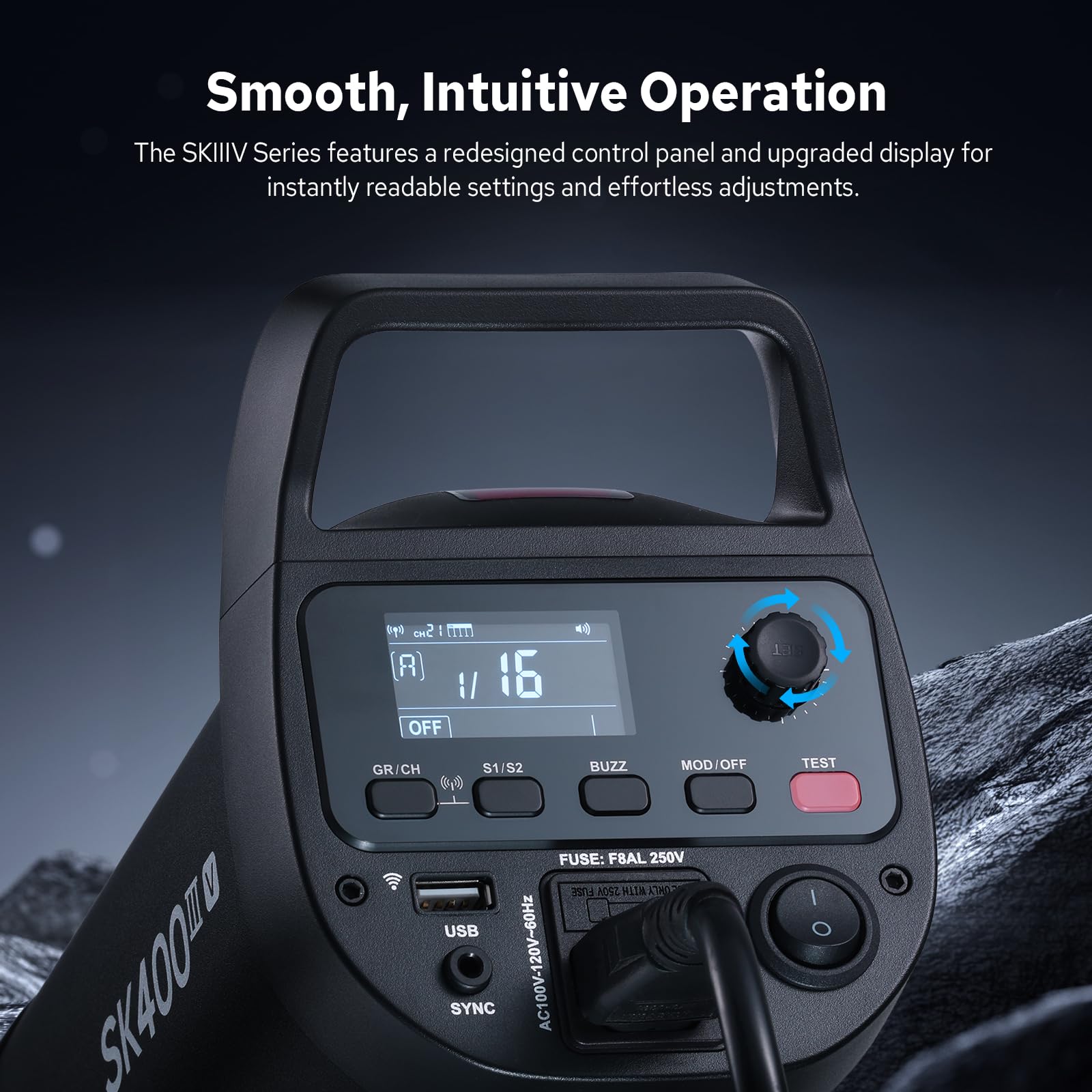 Godox SK400III-V SK400IIIV Studioblitz, 400 Ws Monoluz Bowens Halterung, 2,4 G kabelloses X-System, 0,1-1,5 s Recycelung, 10 W LED-Modellierlampe