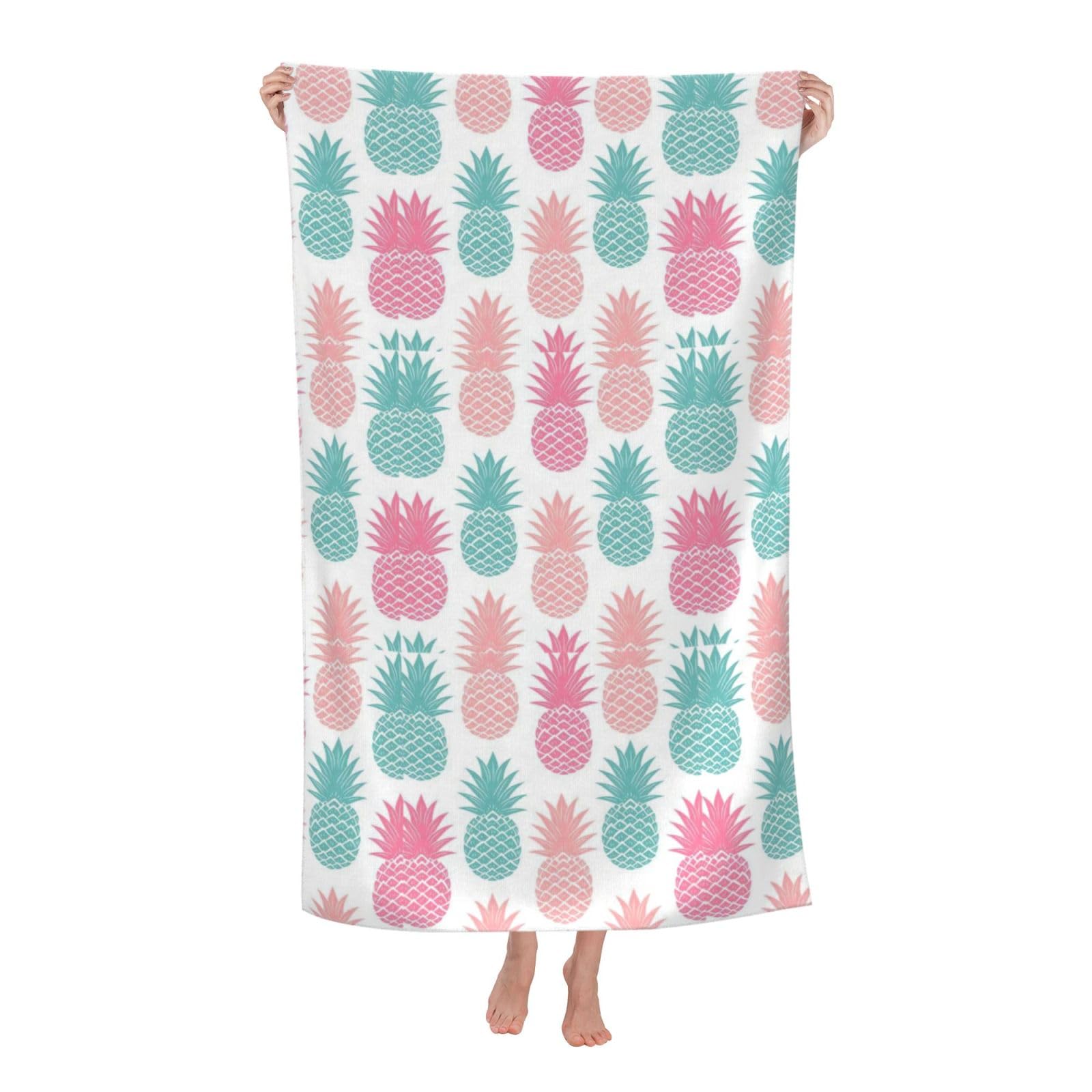 Cbaaghh Colored Pineapple Print Adult Beach Towels,Beach & Pool Towel,Beach Towels,Towels For Camping