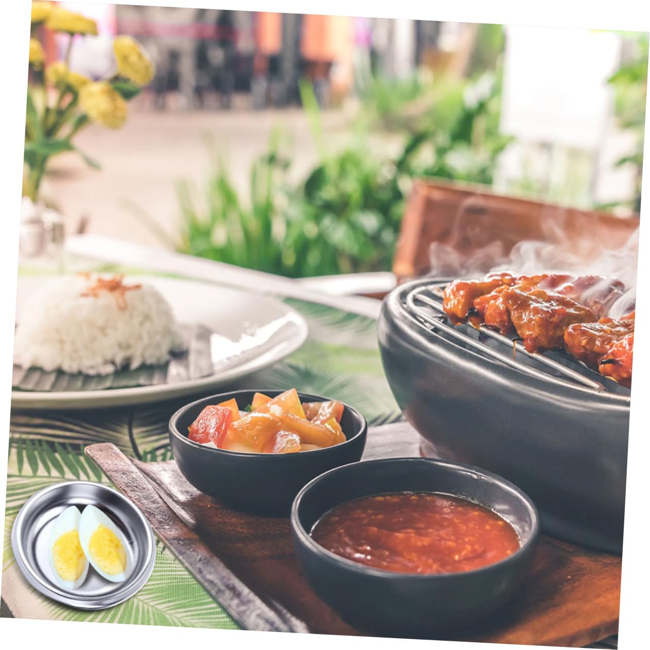 HOLIDYOYO 150pcs Seasoning Container Plastic Condiment Plate Plastic Sauce Dish Chili Oil Plate Silver