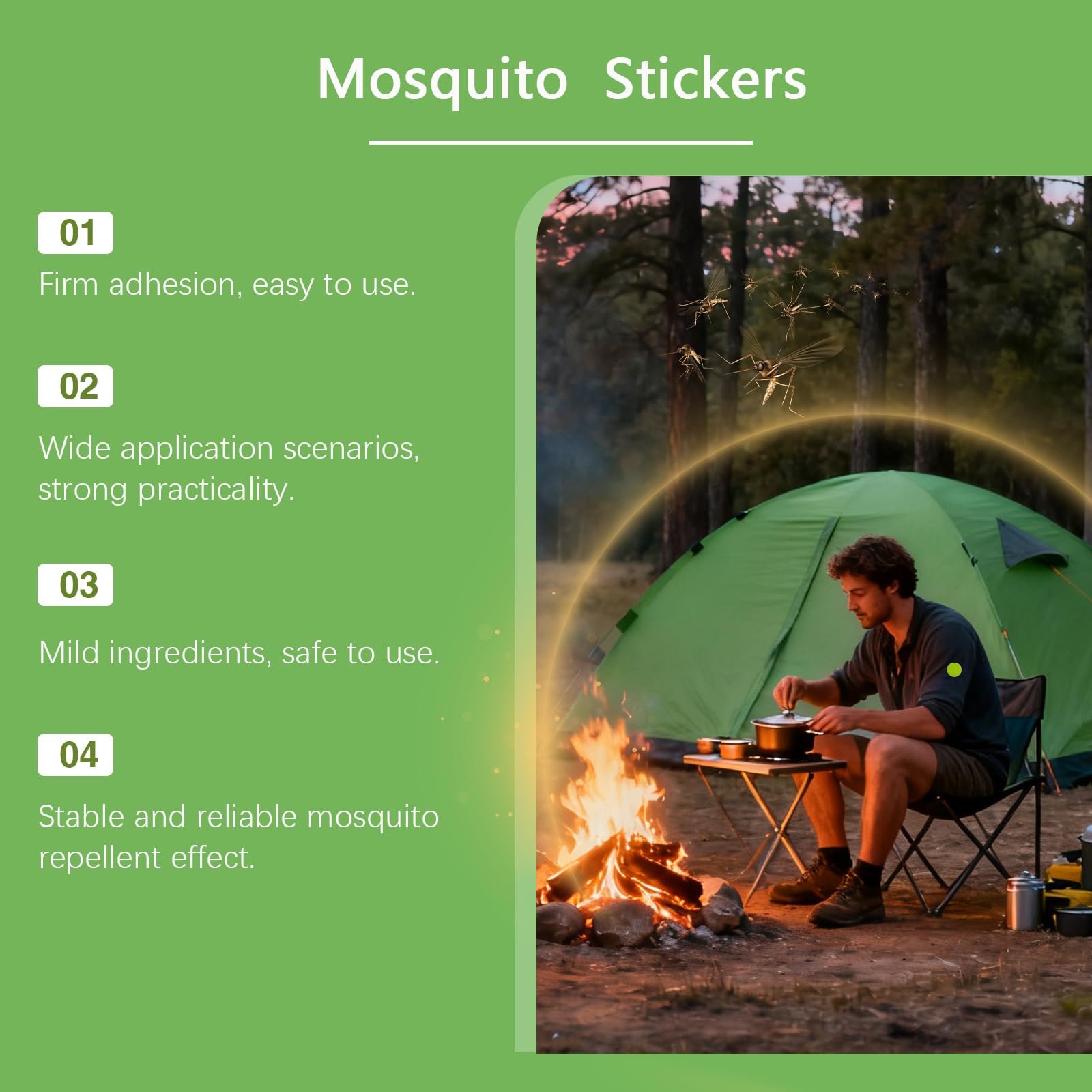 78 PCS Parche Repelente Mosquitos Previene Picaduras de Mosquitos,para Acampar al Aire Libre para Adultos y Niños