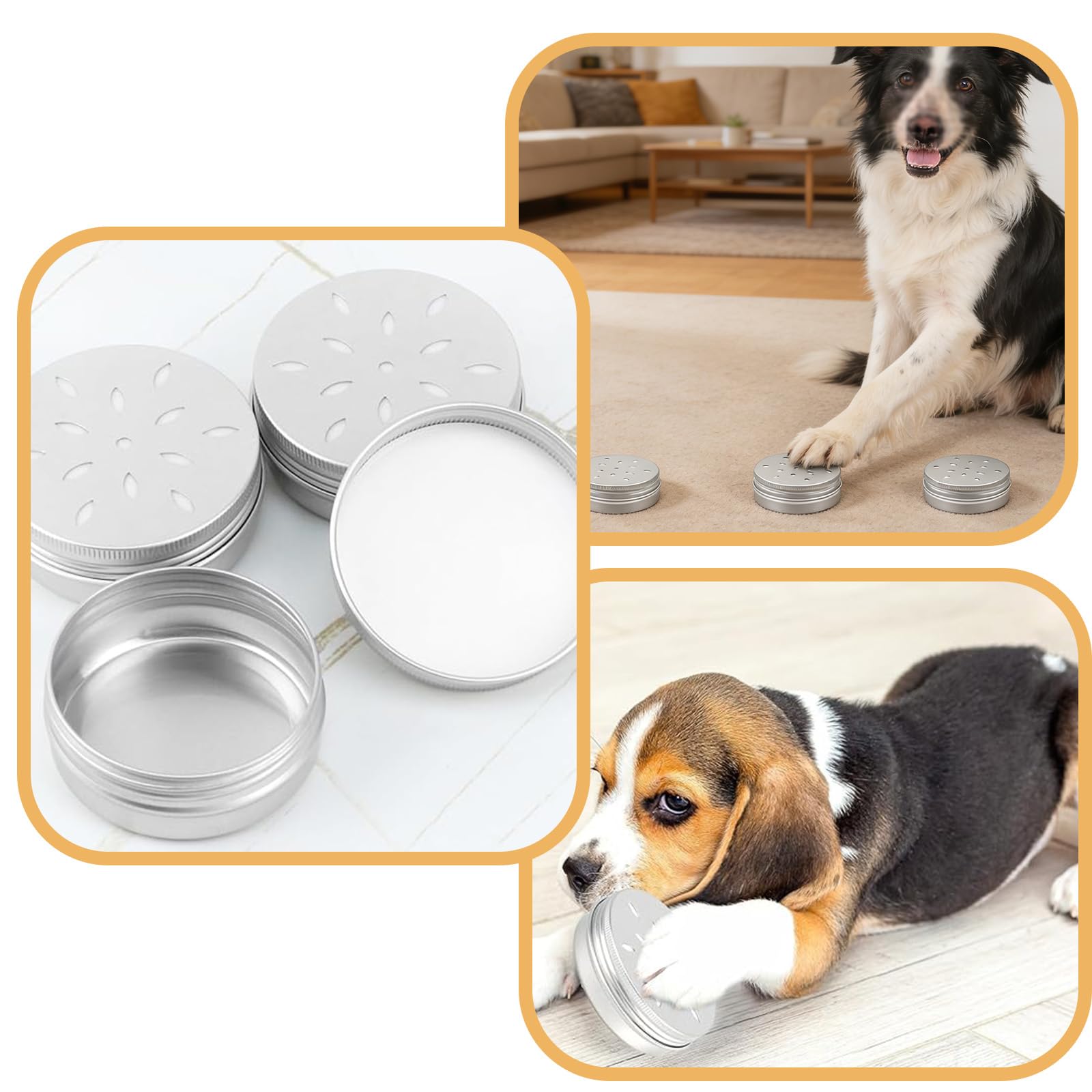 10 Pièces Récipients en Aluminium pour Parfum de Chien, Canettes Chiens en Aluminium avec Ventilation, Boîtes de Parfum Chien, Facile à Nettoyer et Réutilisable pour une Utilisation Quotidienne
