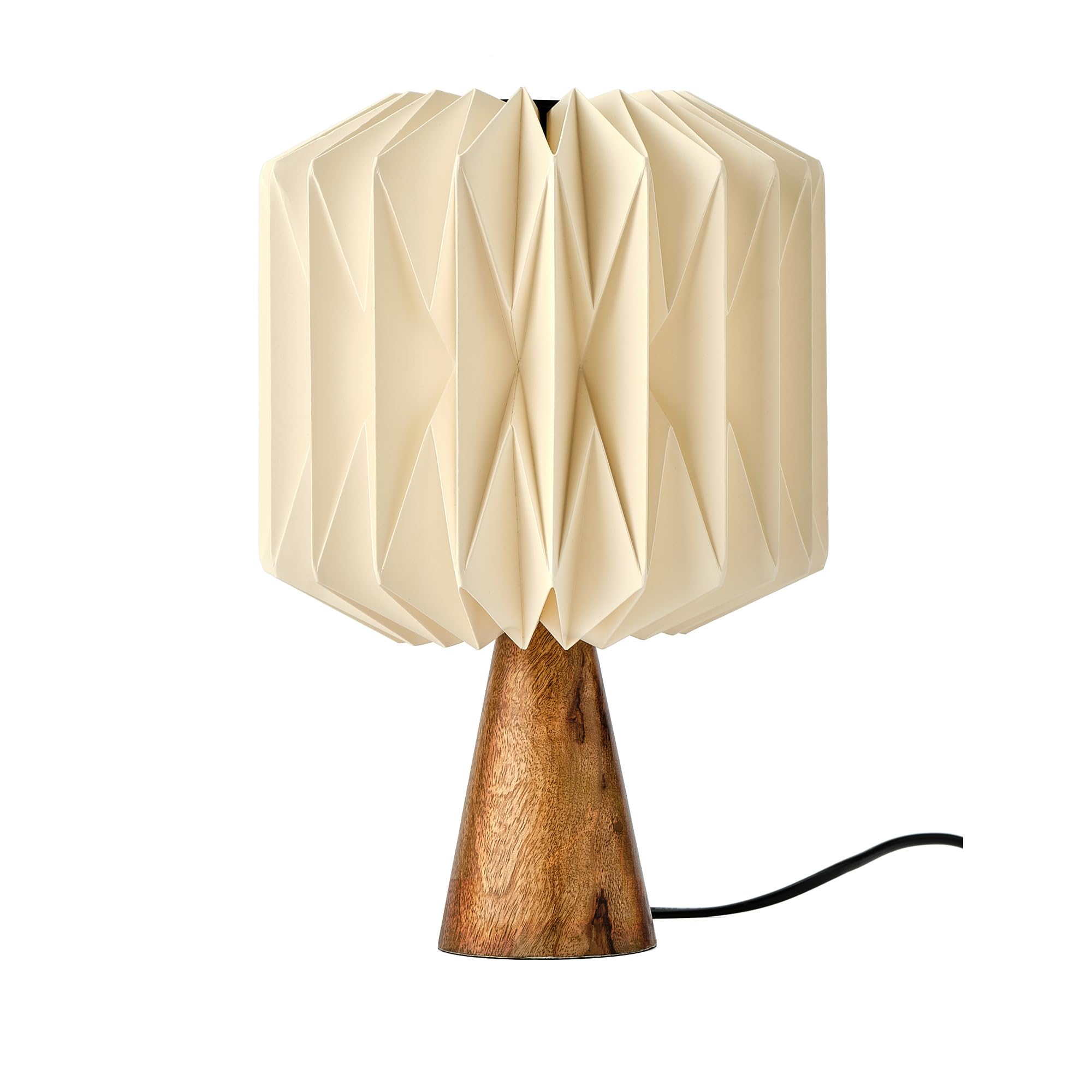 Kusso Wood and Paper Table Lamp (31cm Tall)