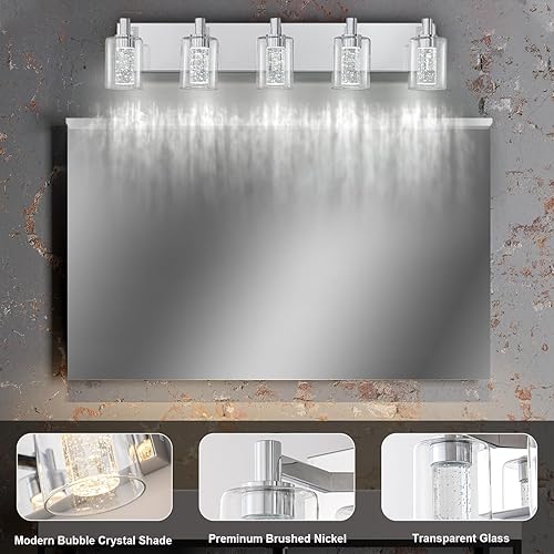 Miniatura 5 de SineRise Luz de tocador con 3 modos de color (3000K/4000K/6000K), lámpara de baño LED de protección ocular, lámpara de pared moderna regulable sobre