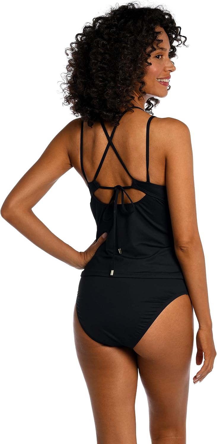 La Blanca Women's Island Goddess Cross Back Tankini Swimsuit Top