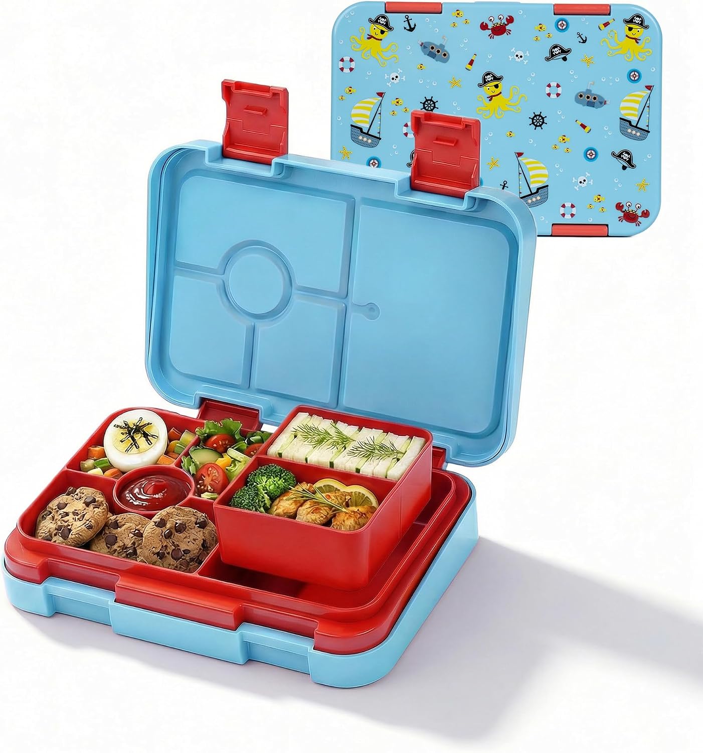 Bento Lunch Box Kids Compartments Light