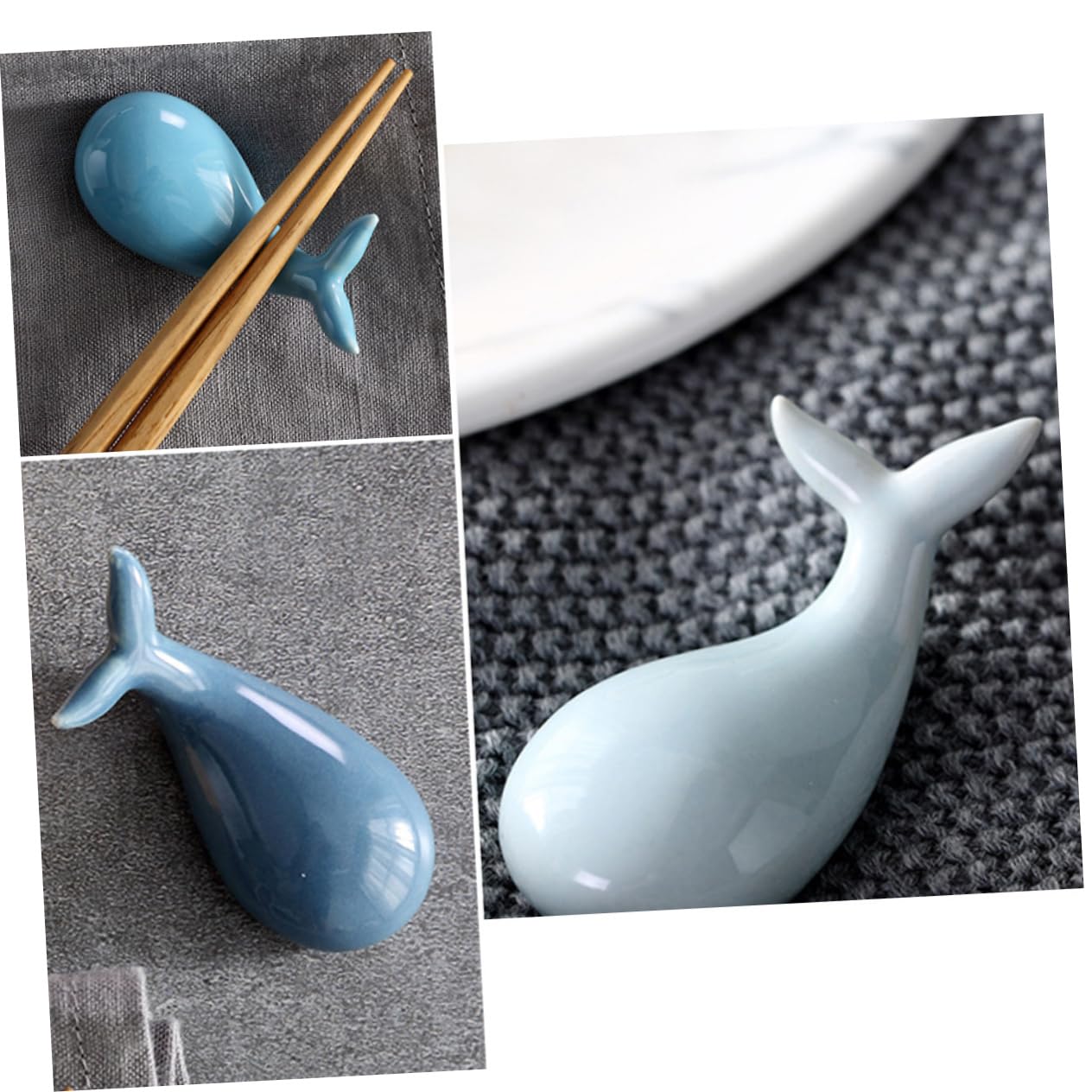 Amosfun 12 Pcs Porte-Baguettes en Porcelaine Cuillère Reste Cuillère Fourchette Porte-Couverts Porte-Ustensile Baguettes Porte-Argenterie Baguettes Reste Rack Porte-Cutie Baleine