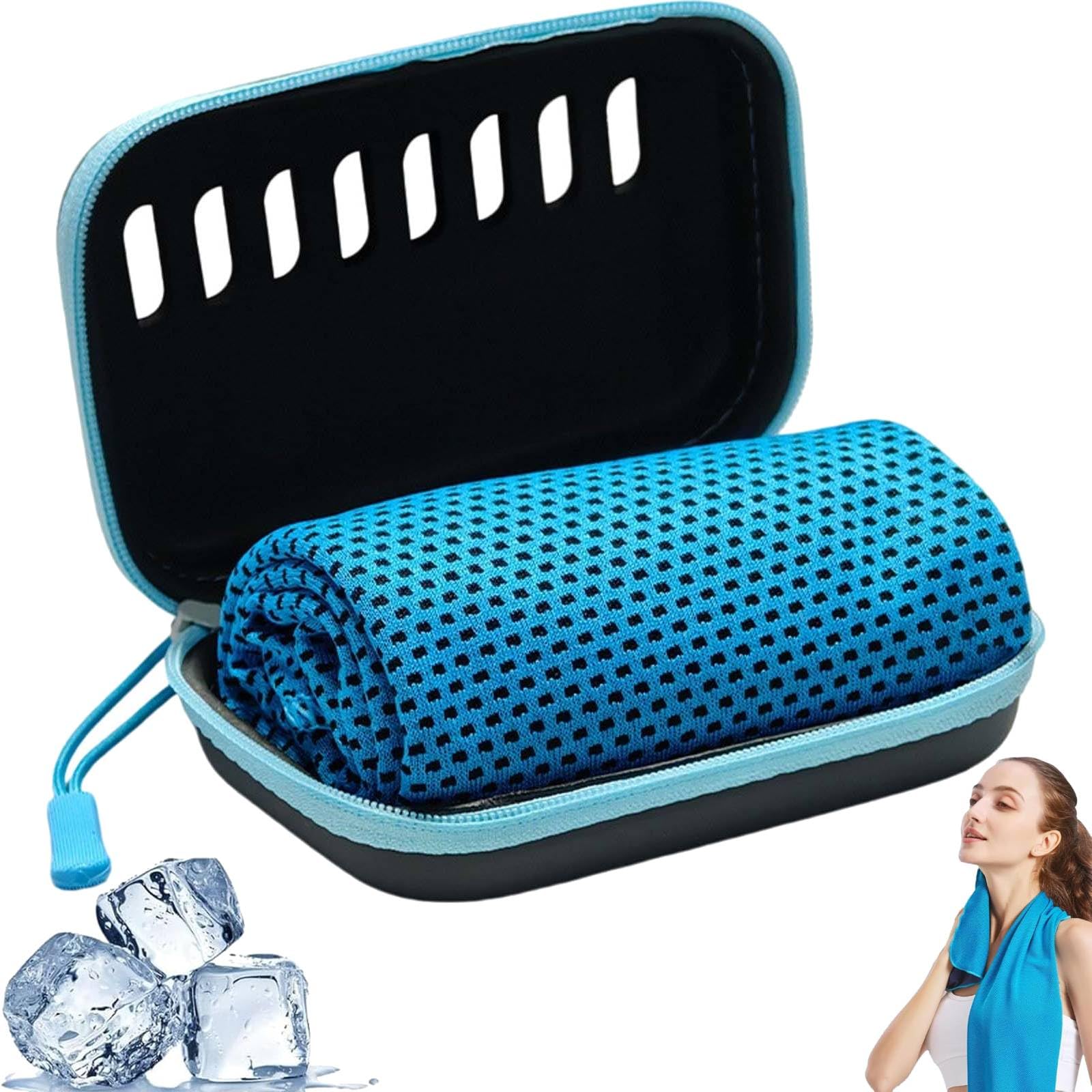 Sunny Bee Cooling Towels, Cooling Towels for Hot Weather, 30x80 cm Breathable Instant Quick Drying Ice Cool Microfibre Towel, Cool Towels for Extreme Heat for Gym Workout Running Yoga (Sky Blue, A)