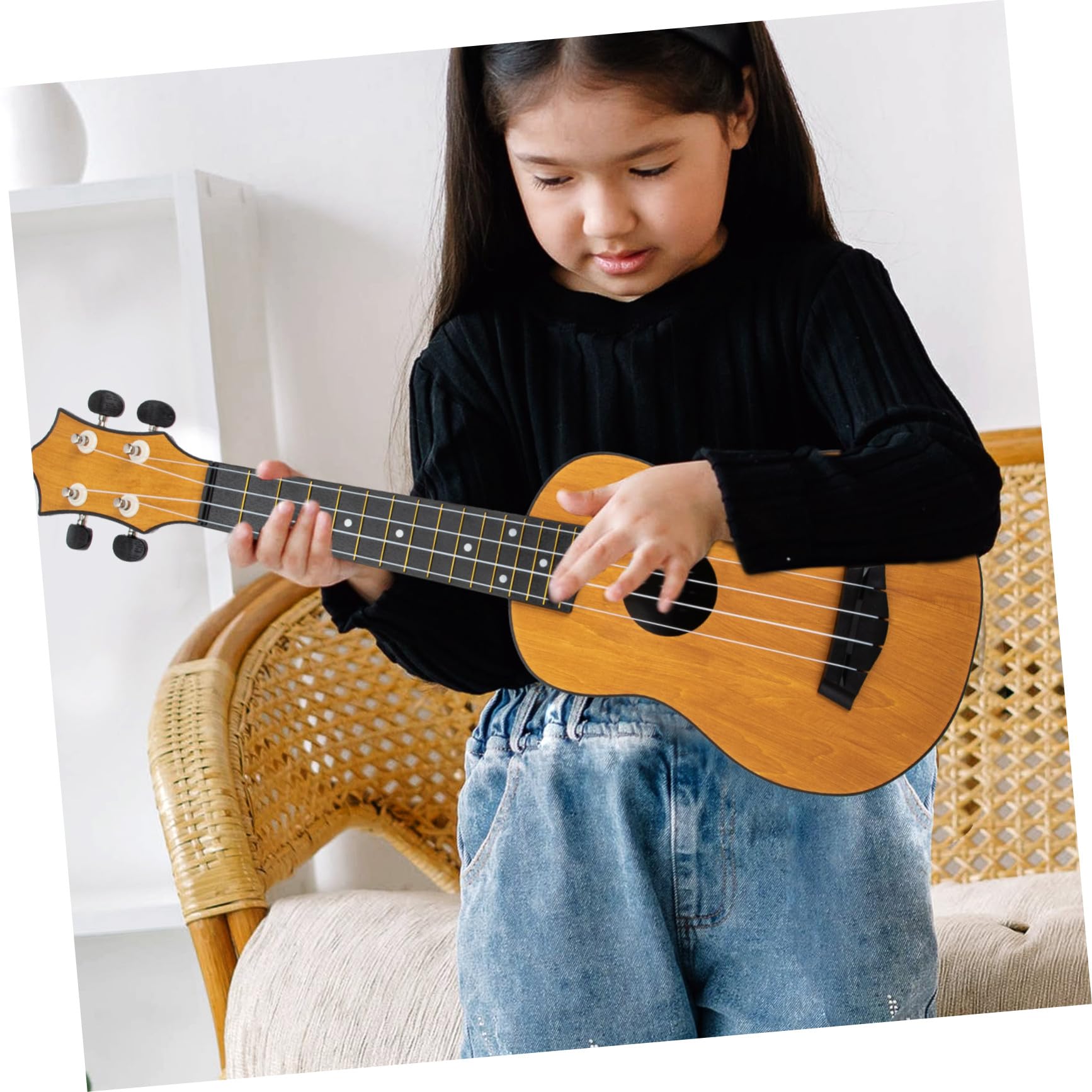 Didiseaon Ukulele Acustico in Legno per Ragazzo Ragazza Strumento Musicale Giocattolo per Principianti Custodia in Oxford Inclusa