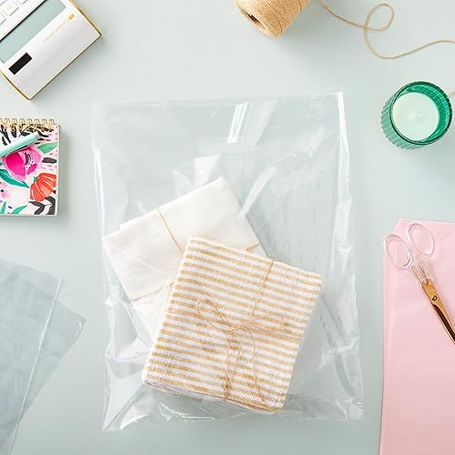 Miniatura 3 de Paquete de 100 bolsas de regalo transparentes con asas 12 x 15 bolsas de plástico a granel troqueladas al por menor para mercancías compras ferias