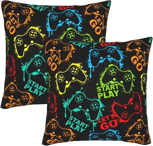 Perinsto Juego de 2 fundas de almohada decorativas suaves para sofá, cama, decoración del hogar, 18 x 18 pulgadas