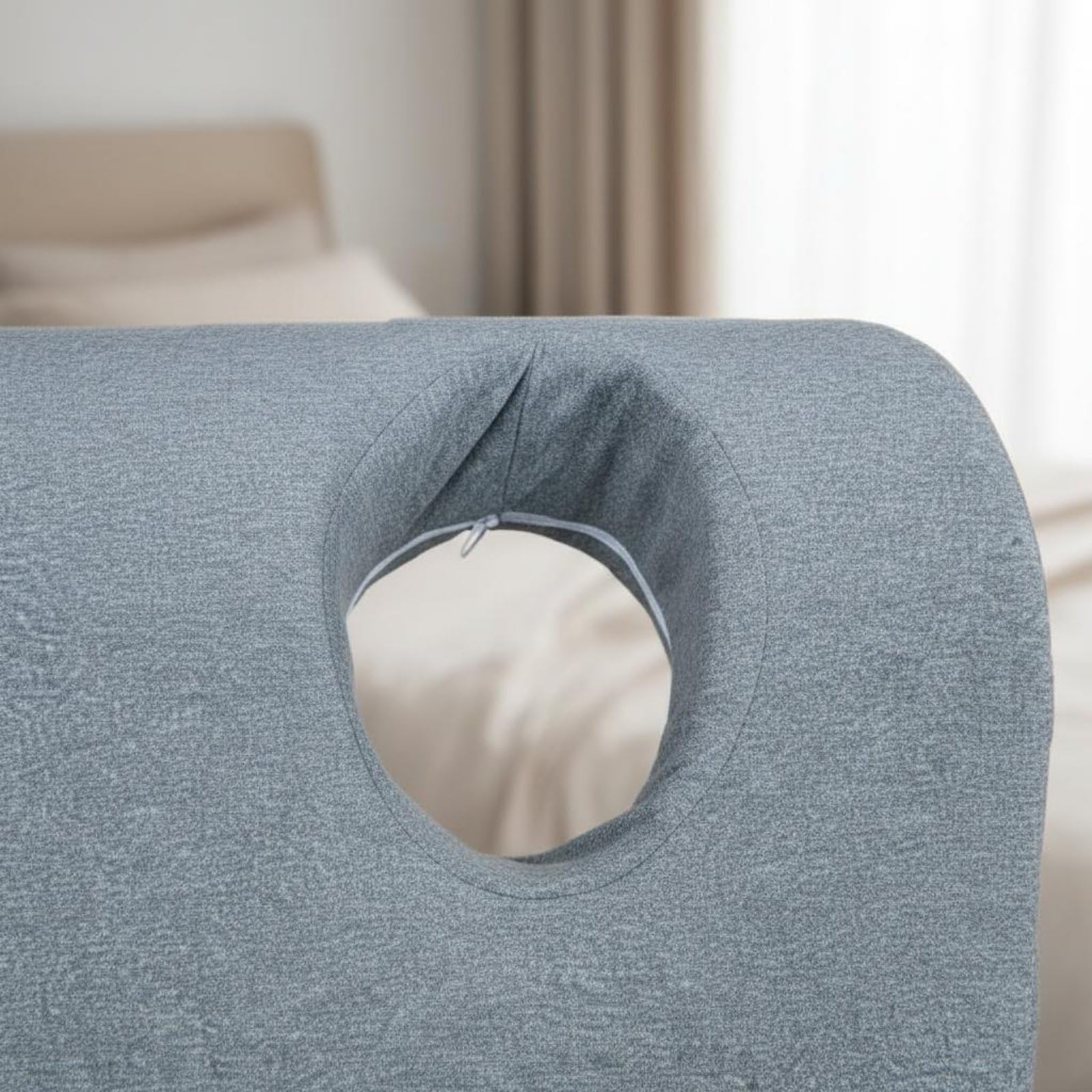 Almohada de Espuma Viscoelástica con Agujero para la Oreja Cojín de Apoyo Lateral para Auriculares Ortopédica Cervical Núcleo