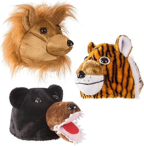 Miniatura 2 de Tigerdoe Sombrero de animal - Disfraces de animales - Disfraz de león - Sombrero de tigre - Disfraz de oso - Juego de 3 sombreros de animales,