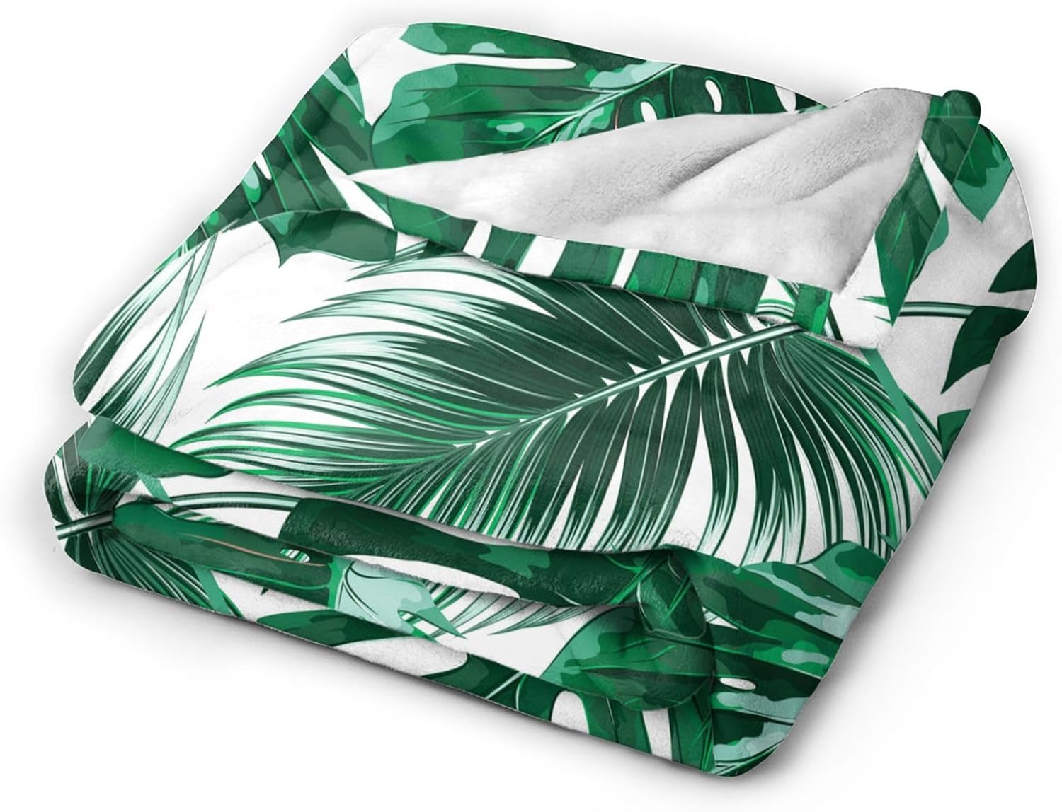 Perinsto Tropical Palm Leaves Throw Blanket Ultra Soft Warm All Season Decorative Fleece Blankets for Bed Chair Car Sofa Couch Bedroom 60"X50"
