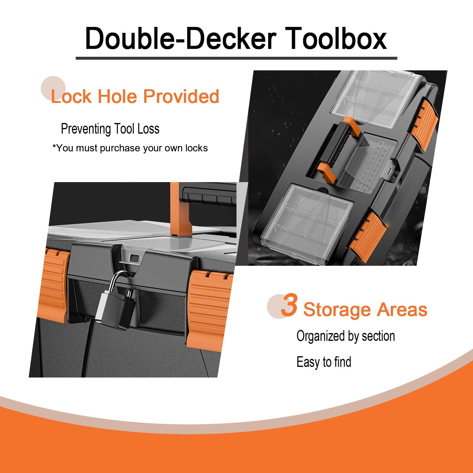 Trousse Outils 2 Couches, Bacs a Pieces Transp, Valise Rangement
