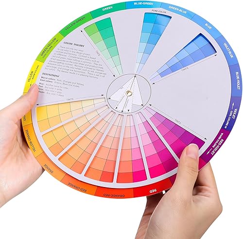 Miniatura 6 de Rueda de color, rueda de colores creativos, guía de aprendizaje de mezcla de pintura, herramienta de enseñanza de clase de arte para maquillaje,
