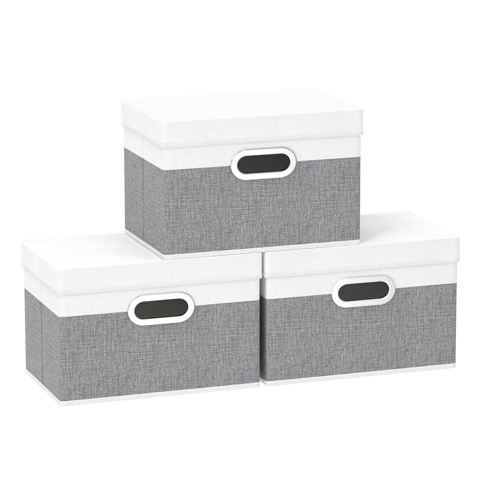 Yawinhe Aufbewahrungsboxen mit Deckel, Faltbare Aufbewahrungsbox, Stoffboxen, Waschbare, für Schlafzimmer, Kleideraufbewahrung