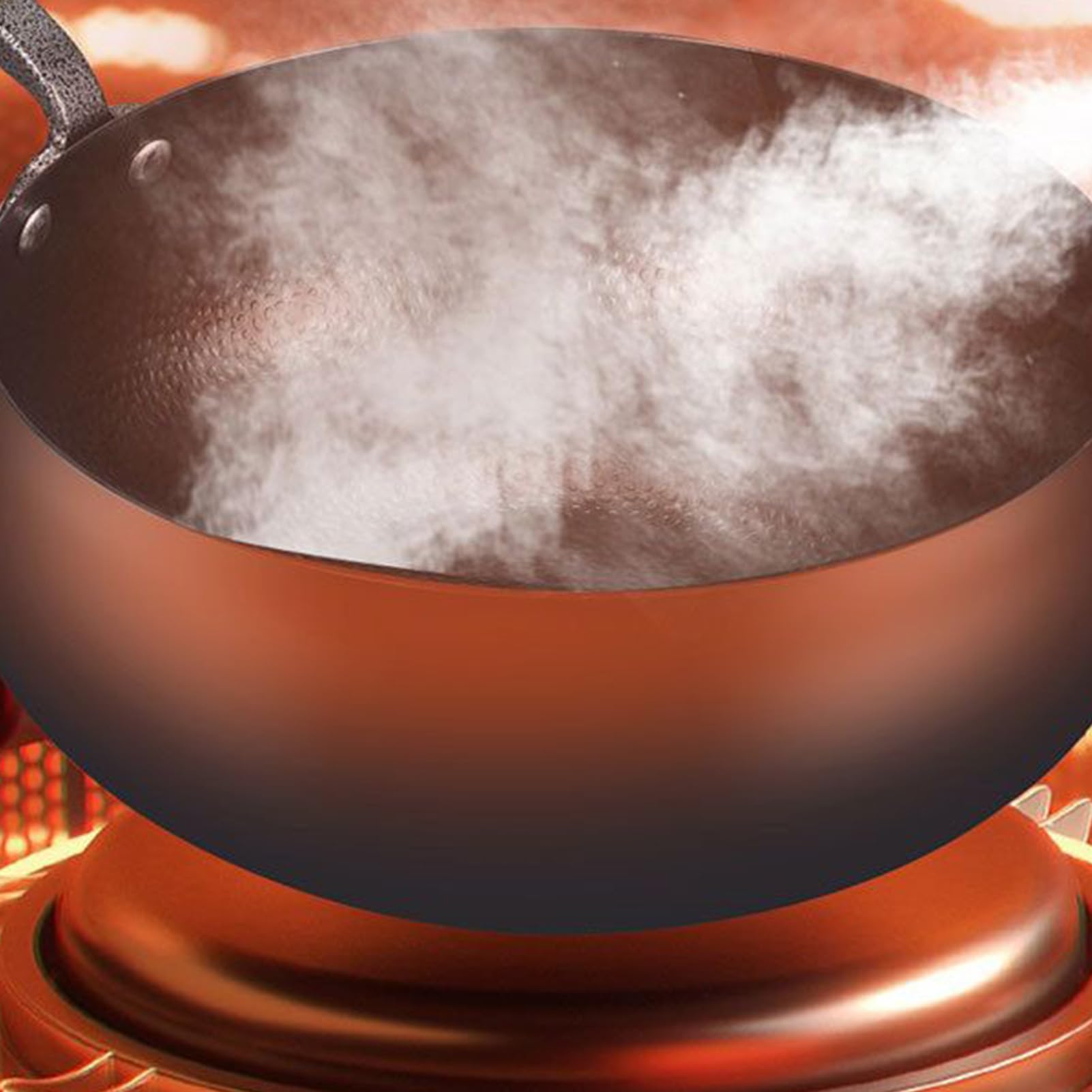 Generisch Kochwok - in ferro con coperchio, per piano cottura, forno, barbecue e friggere