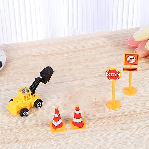 Miniatura 5 de 11 piezas de mini decoración para tartas de vehículos de ingeniería de construcción, 6 camiones de construcción, 5 piezas de decoración de pasteles