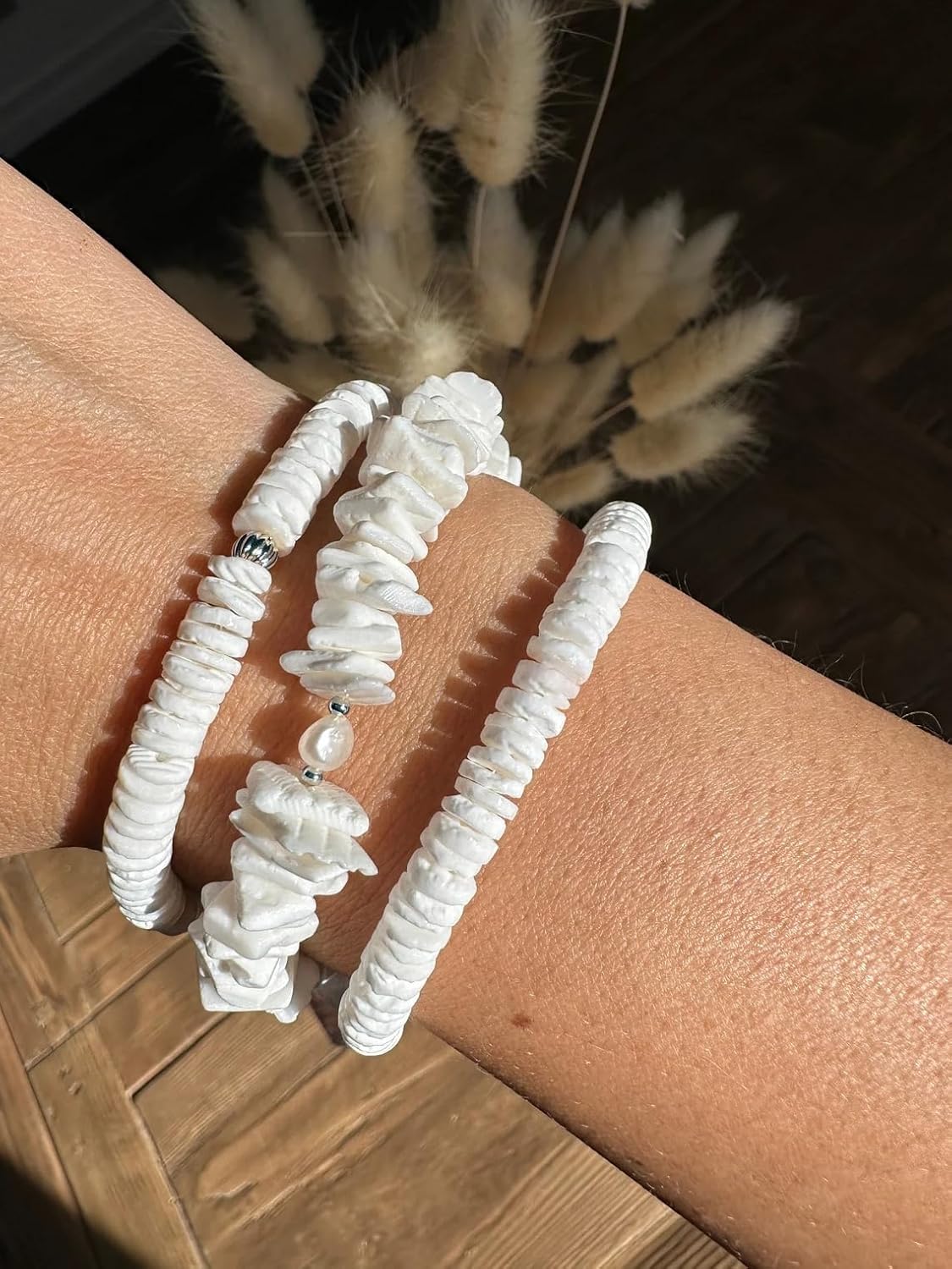 POTESSA Healing Stone Beaded Bracelets for Women Semi-Precious Gemstones Bracelets Pearl Beaded Bracelet Adjustable Strand Bracelets 6MM - Image 4