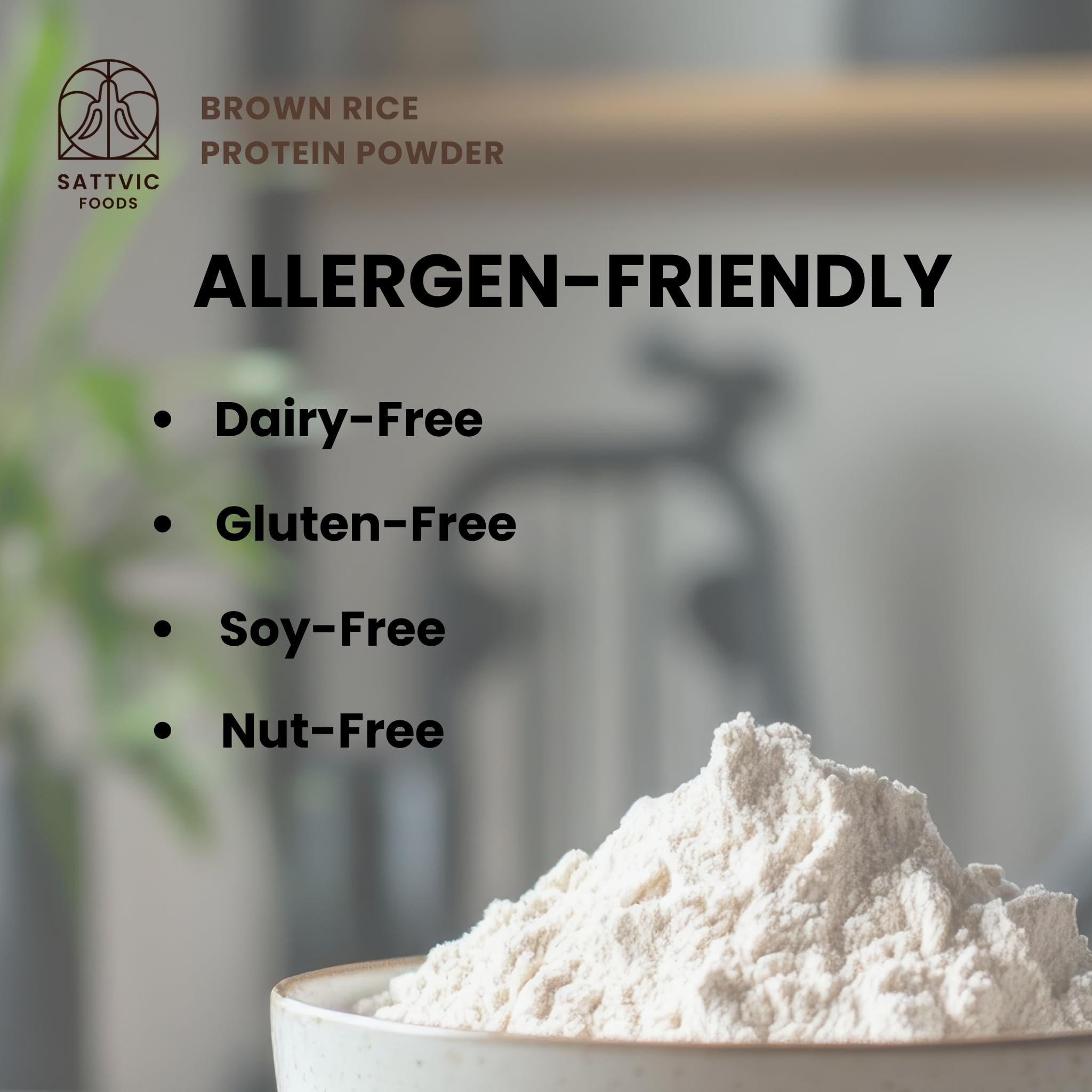 Sattvic Foods Brown Rice Protein Powder (300 g) | Certified Organic, Over 25 g Protein Per Serving | Plant-Based, Unflavoured, No Sugar, No Lactose, Muscle Builder | Mix into Smoothies & Recipes - Image 7 thumbnail