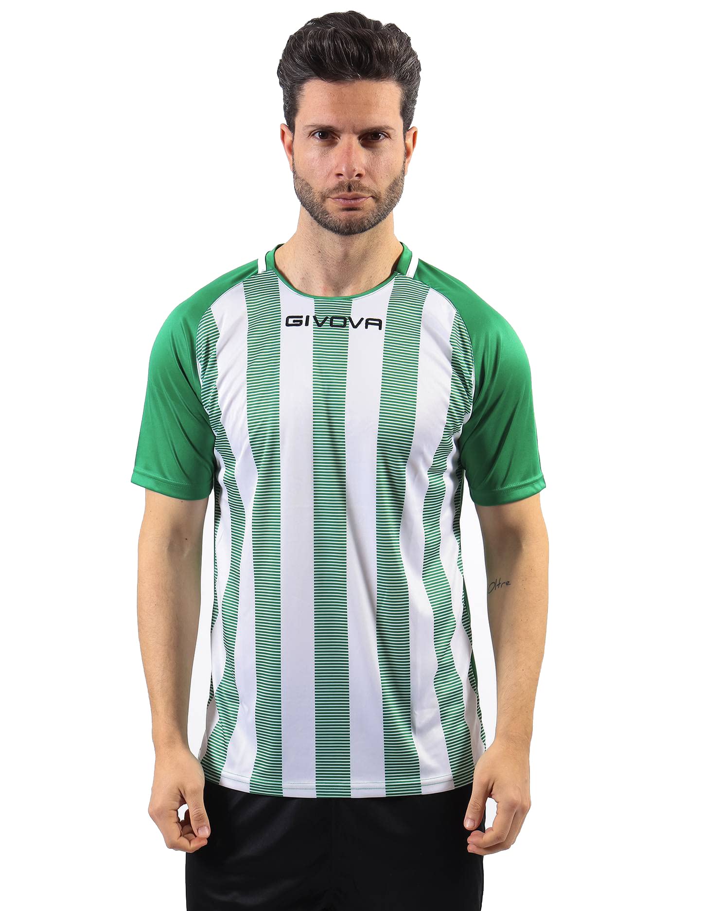 Givova SHIRT INTERLOCK STRETCH GREEN/WHITE Size XL