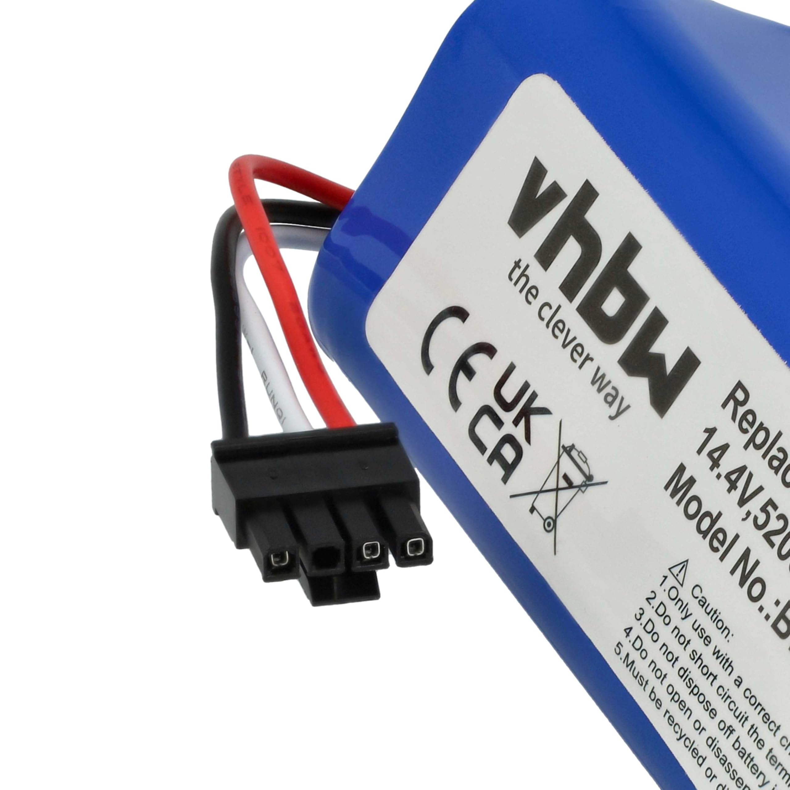vhbw batteria compatibile con Xiaomi BHR5195EU, 34264, Mi Robot Vacuum-Mop 2 Ultra home cleaner (5200mAh, 14,4V, Li-Ion)