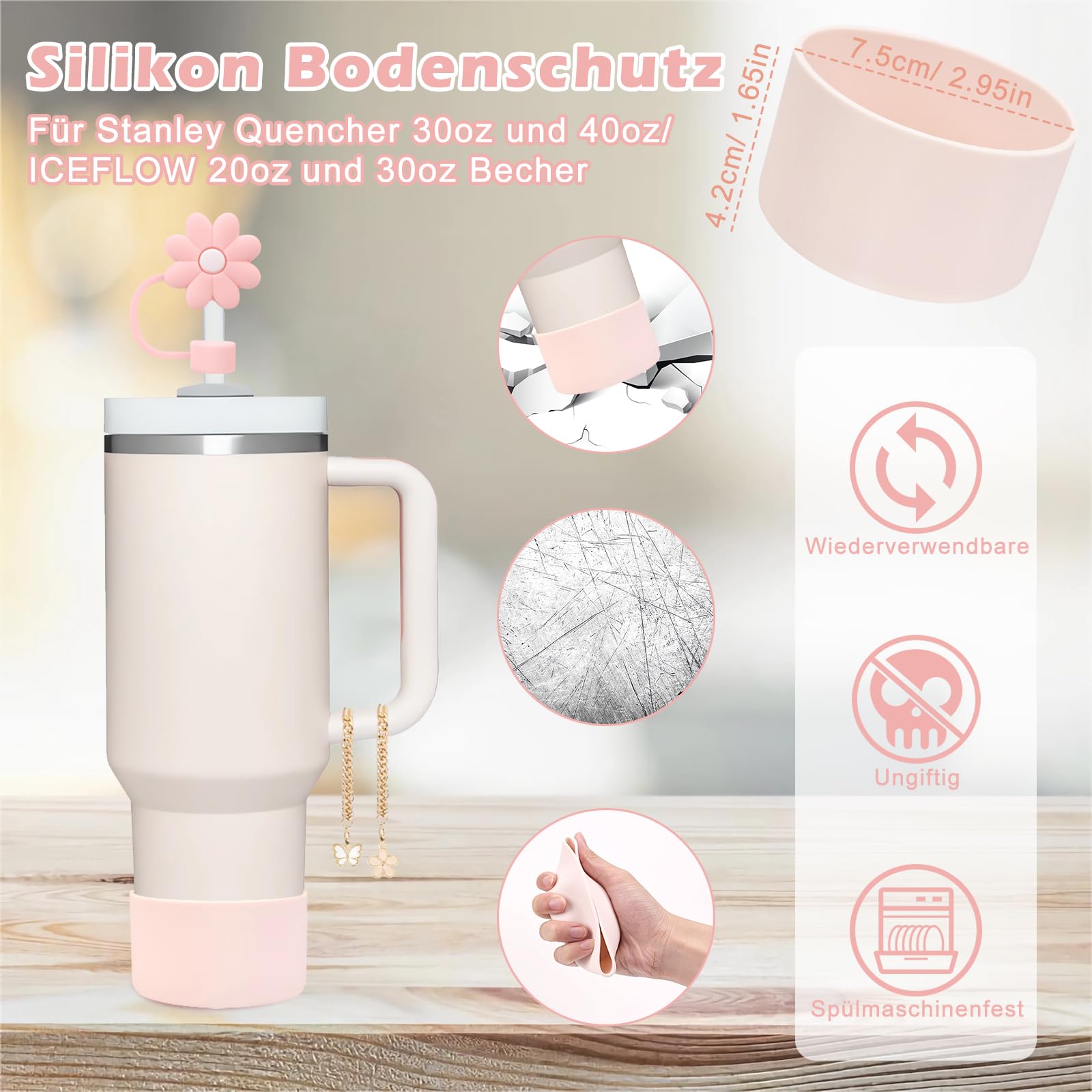 Deksel voor Stanley Cup, 90 ml, IceFlow 0,89 l, 89 l, lekvrij, met 2 rietjes, herbruikbare accessoires (2 stuks, zwart Deksel voor Stanley Cup, 90 ml, IceFlow 0,89 l, 89 l, lekvrij, met 2 rietjes, herbruikbare accessoires (2 stuks, zwart