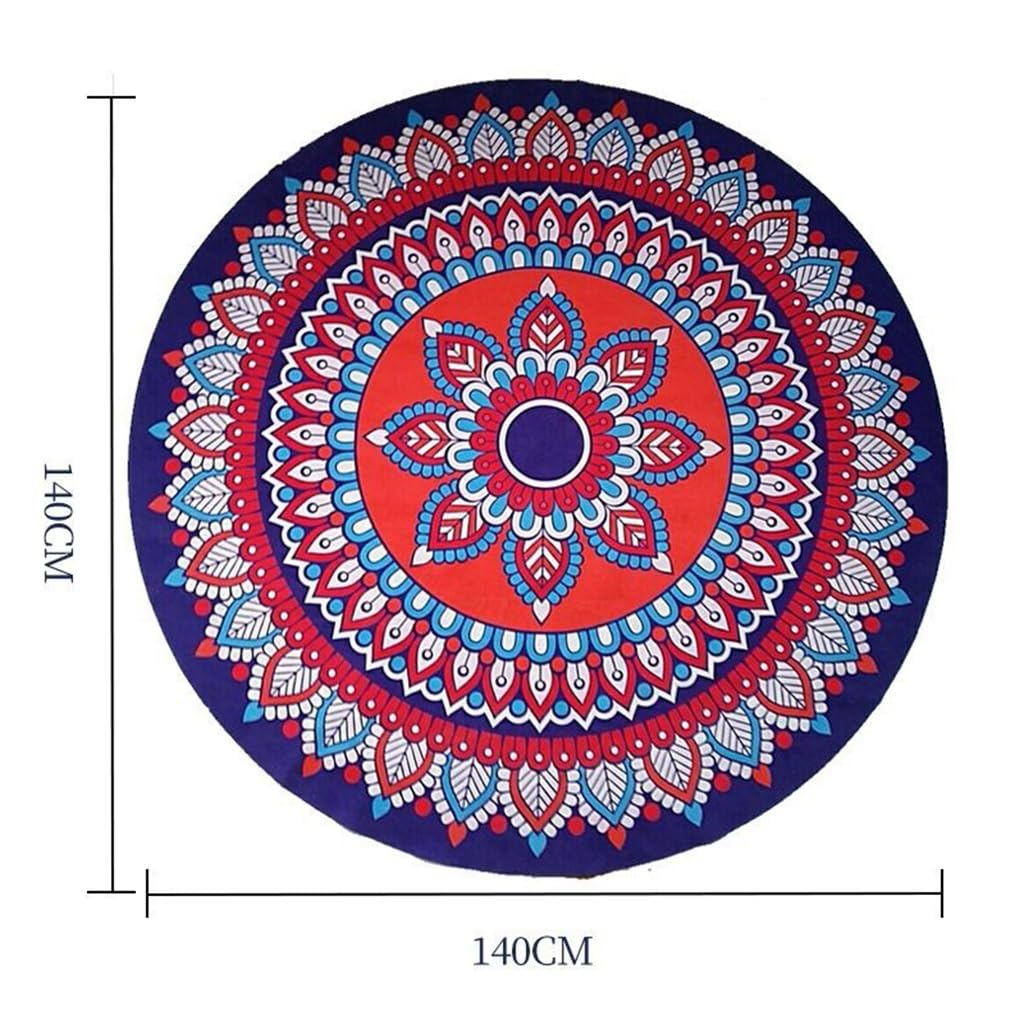 RajoNN Tappetino da Yoga Stampato Premium Tappetino da Meditazione Antiscivolo Mandala Tappetino da Meditazione Spesso 5 mm 55 * 55 Pollici per Pilates, Sport all'Aria Aperta